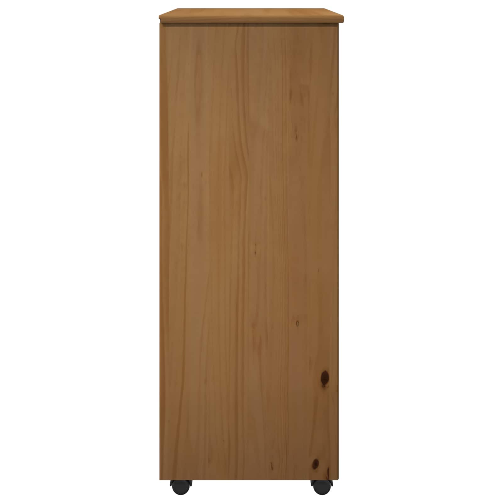 vidaXL Rolling Kast met wiel Bruin 53 x 39 x 103 cm Massief Vurenhout
