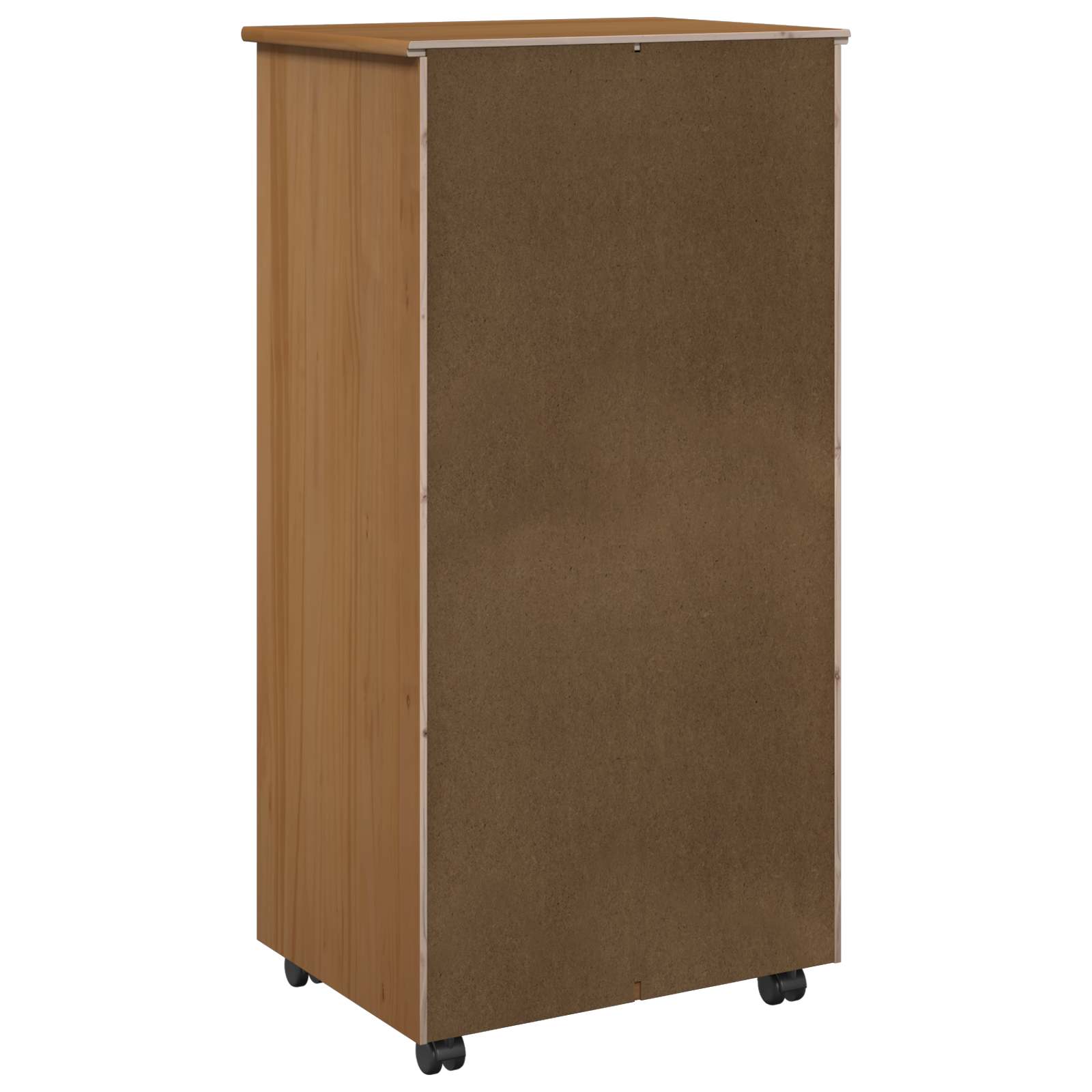 vidaXL Rolling Kast met wiel Bruin 53 x 39 x 103 cm Massief Vurenhout