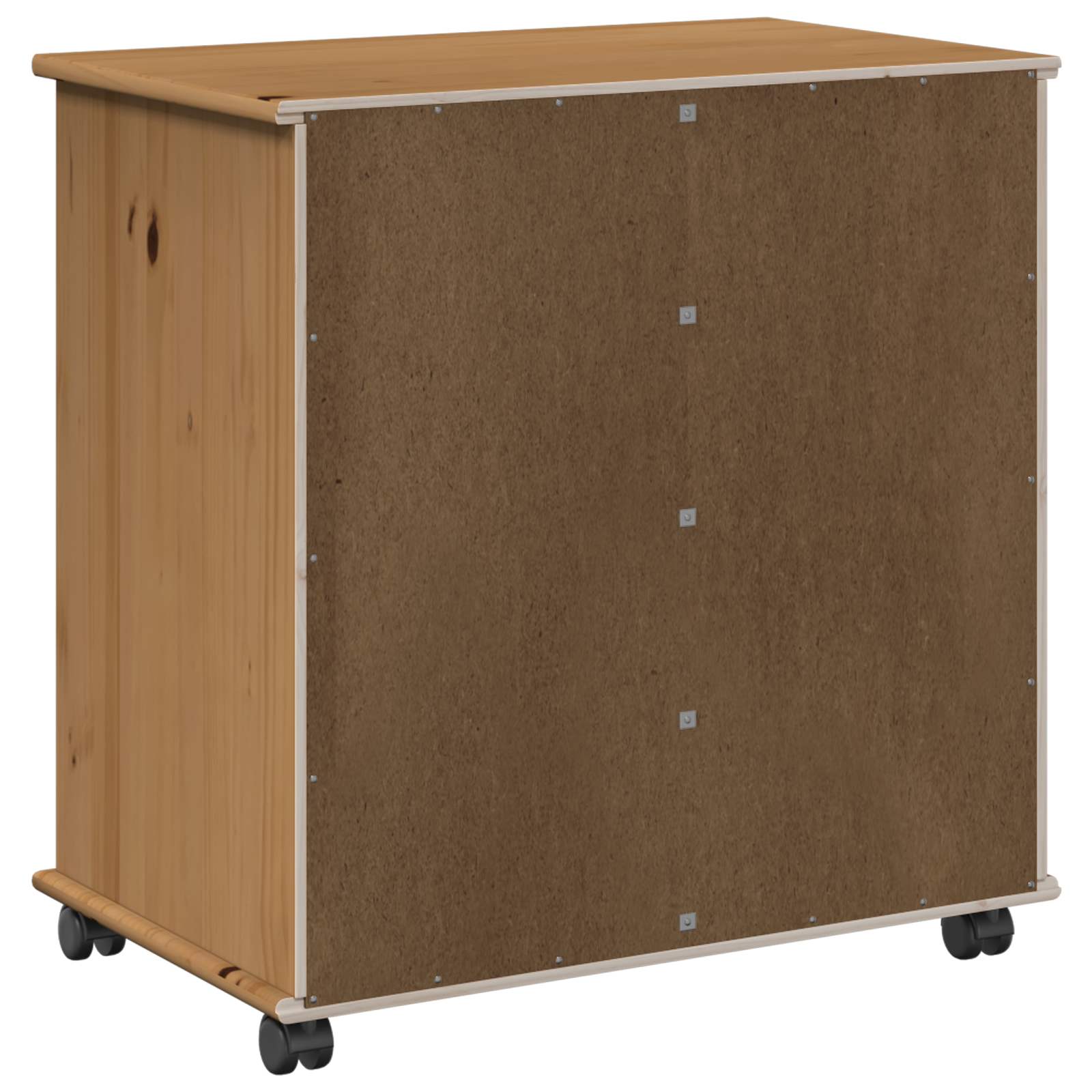 vidaXL Rolling Kast Honingbruin 63,5 x 39 x 65,5 cm Massief Vurenhout