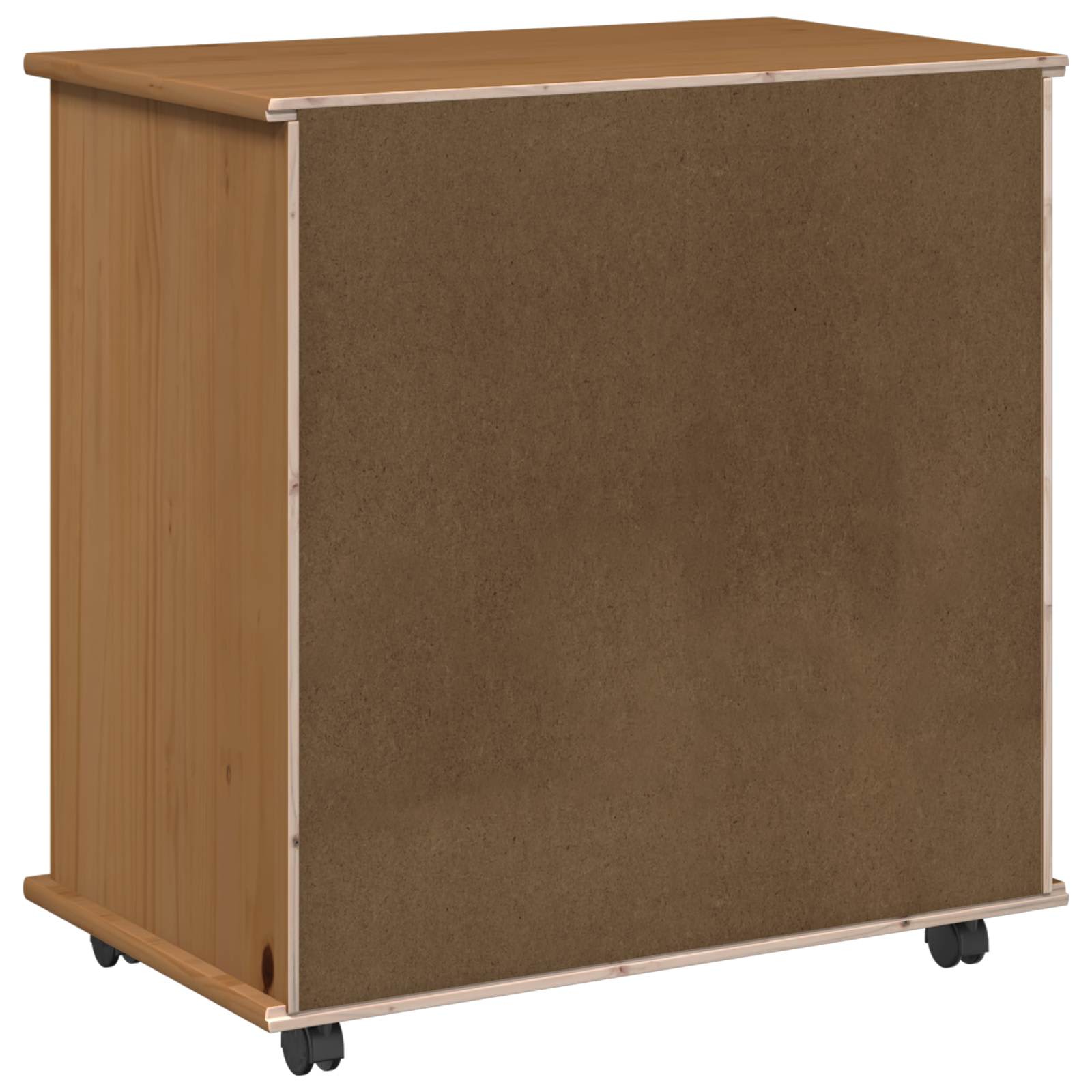 vidaXL Rolling Kast Honingbruin 63,5 x 39 x 65,5 cm Massief Vurenhout