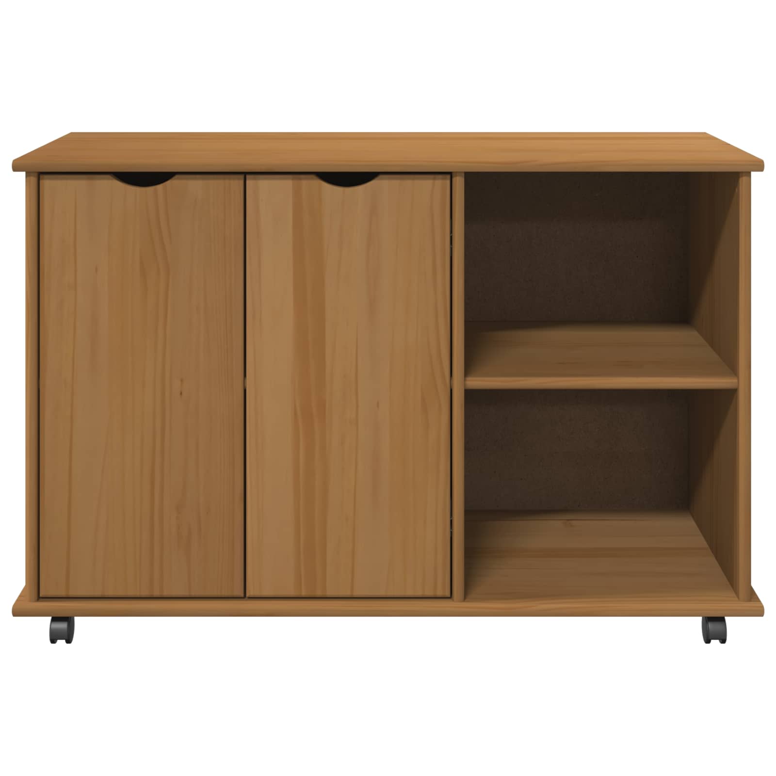 vidaXL Rolling Kast Honingbruin 100 x 39 x 65,5 cm Massief Vurenhout