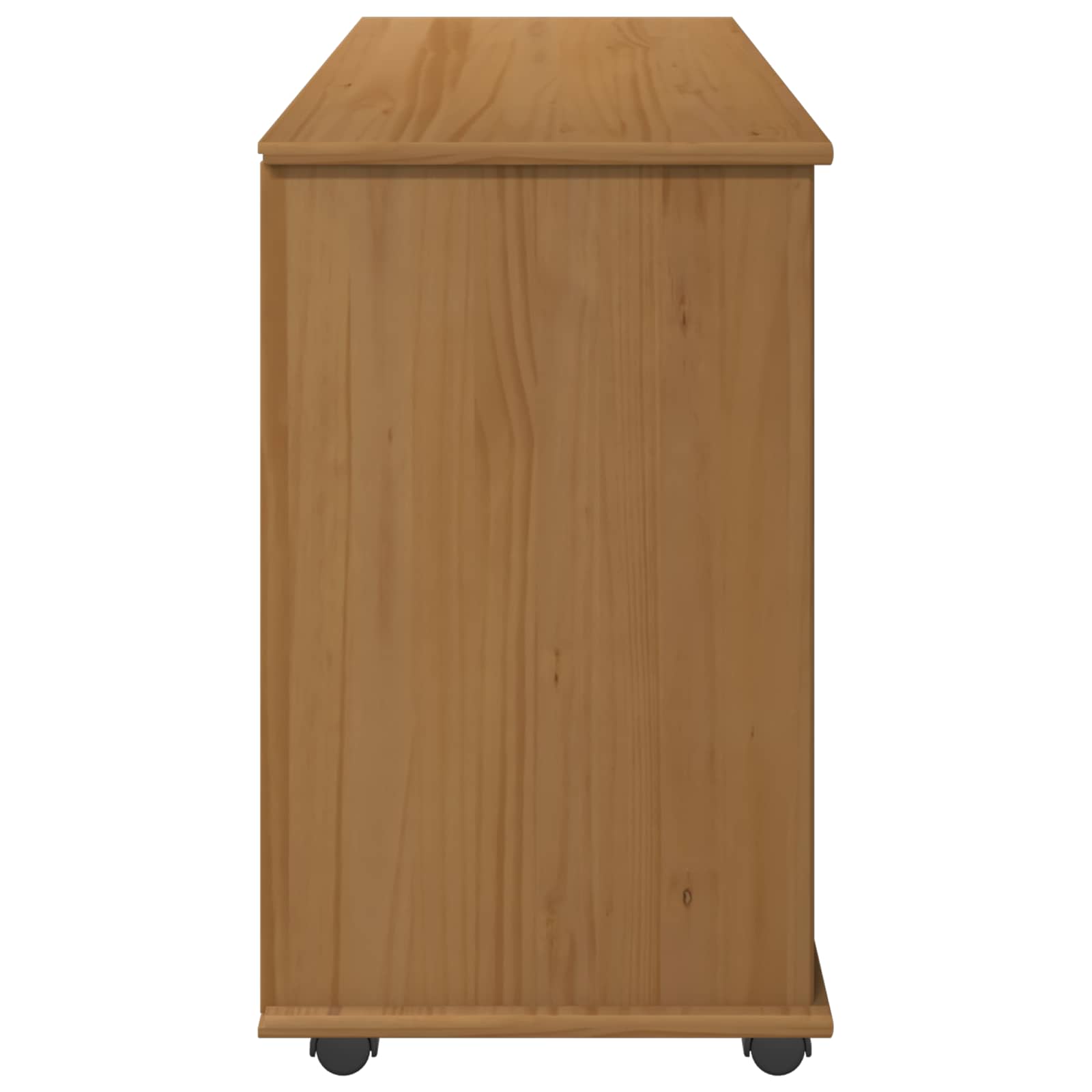 vidaXL Rolling Kast Honingbruin 100 x 39 x 65,5 cm Massief Vurenhout