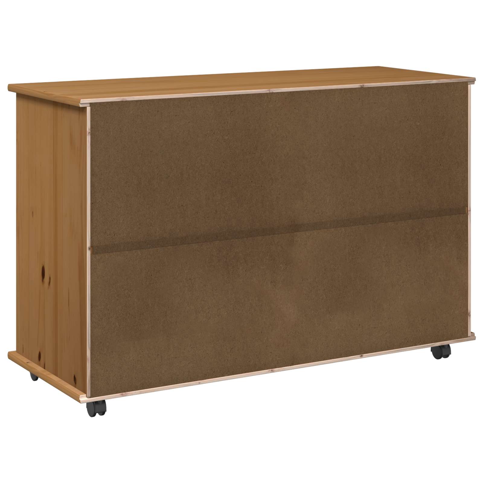 vidaXL Rolling Kast Honingbruin 100 x 39 x 65,5 cm Massief Vurenhout