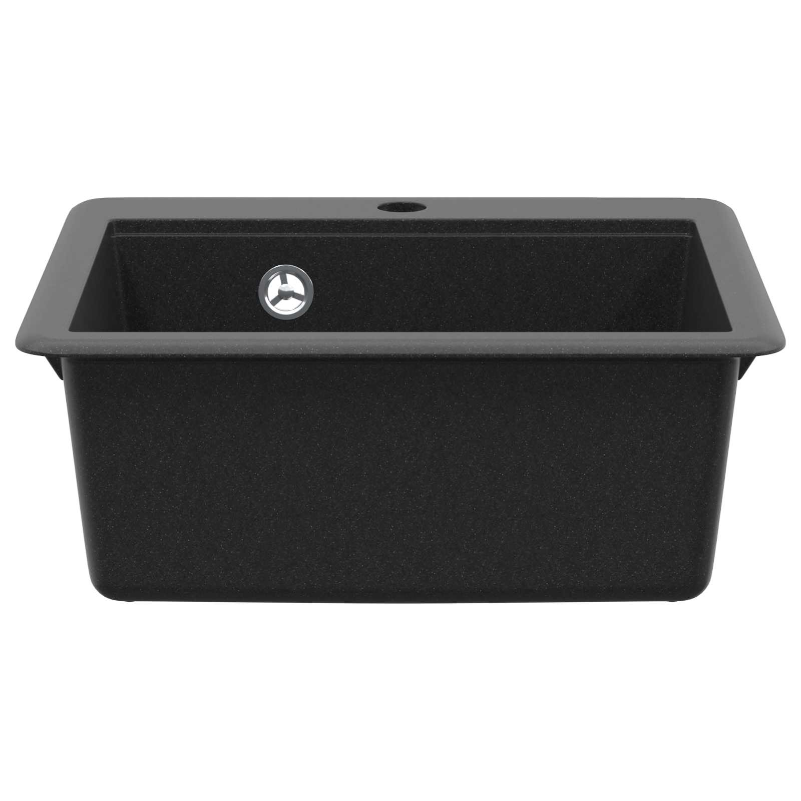 vidaXL Wasbak Zwart 470 x 440 mm Graniet