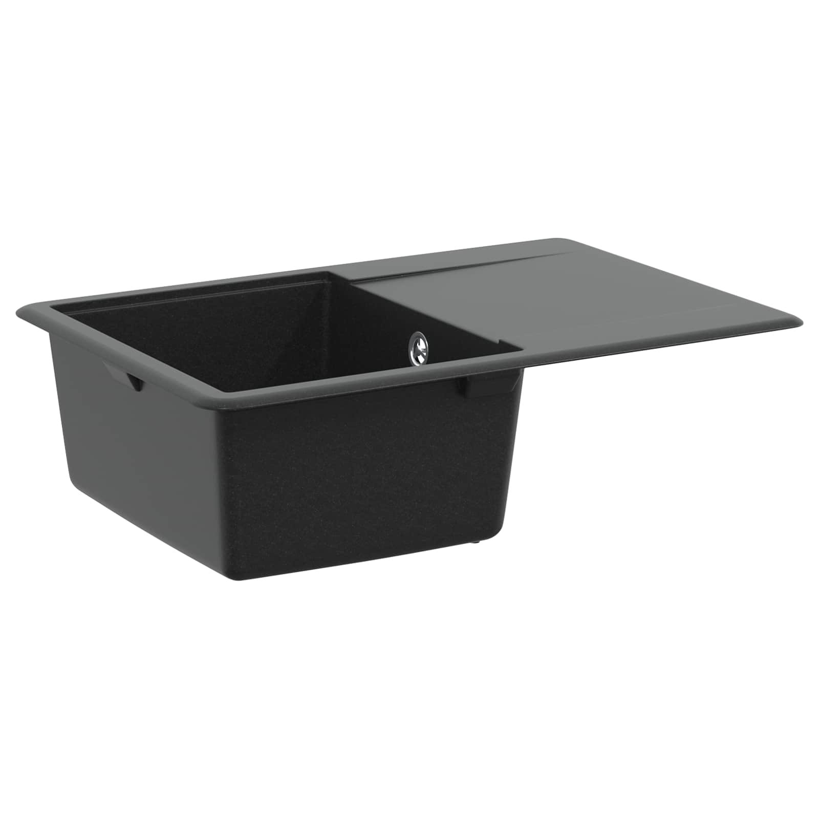 vidaXL Wasbak Zwart 470 x 440 mm Graniet
