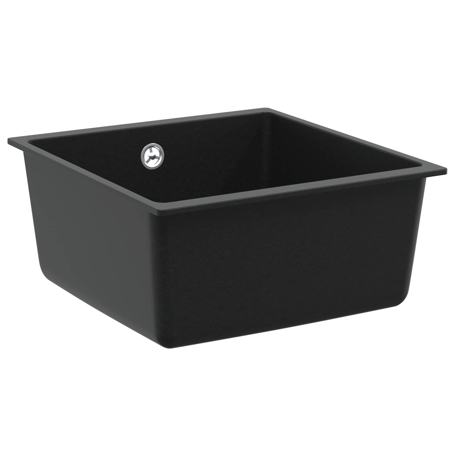 vidaXL Wasbak Zwart 370 x 460 mm 80% Kwarts en 20% Hars
