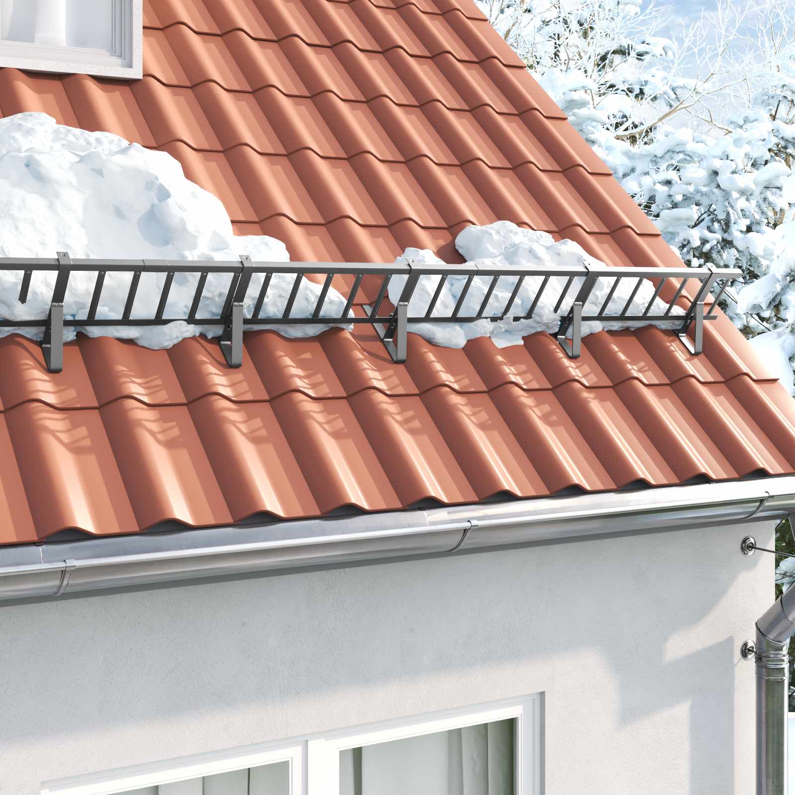 vidaXL Dak sneeuwbeugel Antraciet 100 x 2,5 x 20 cm Staal