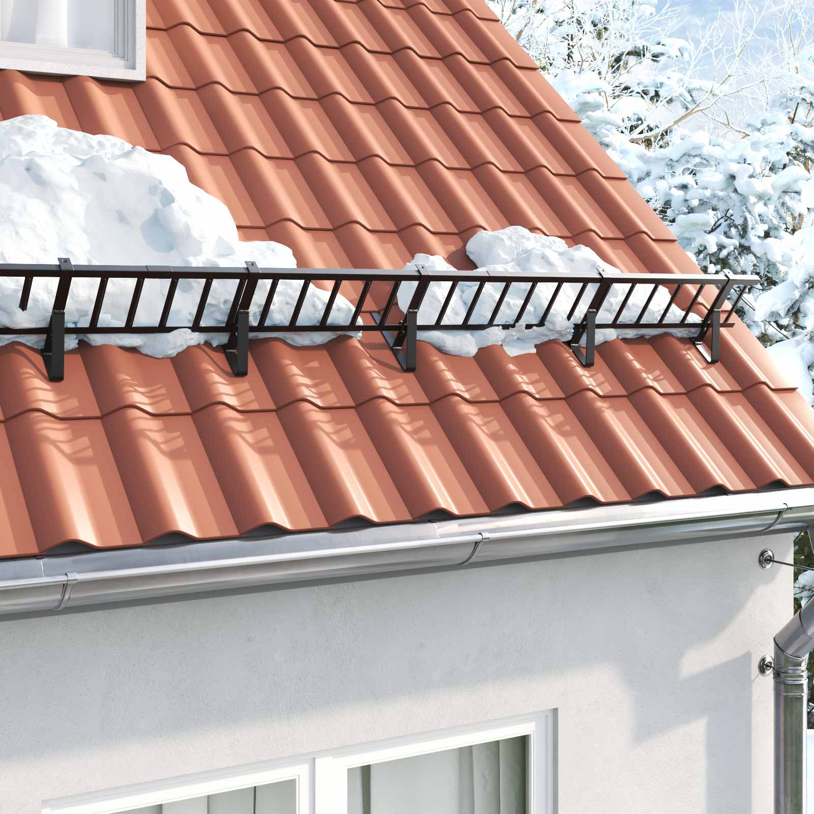 vidaXL Dak sneeuwbeugel Antraciet 100 x 2,5 x 20 cm Staal