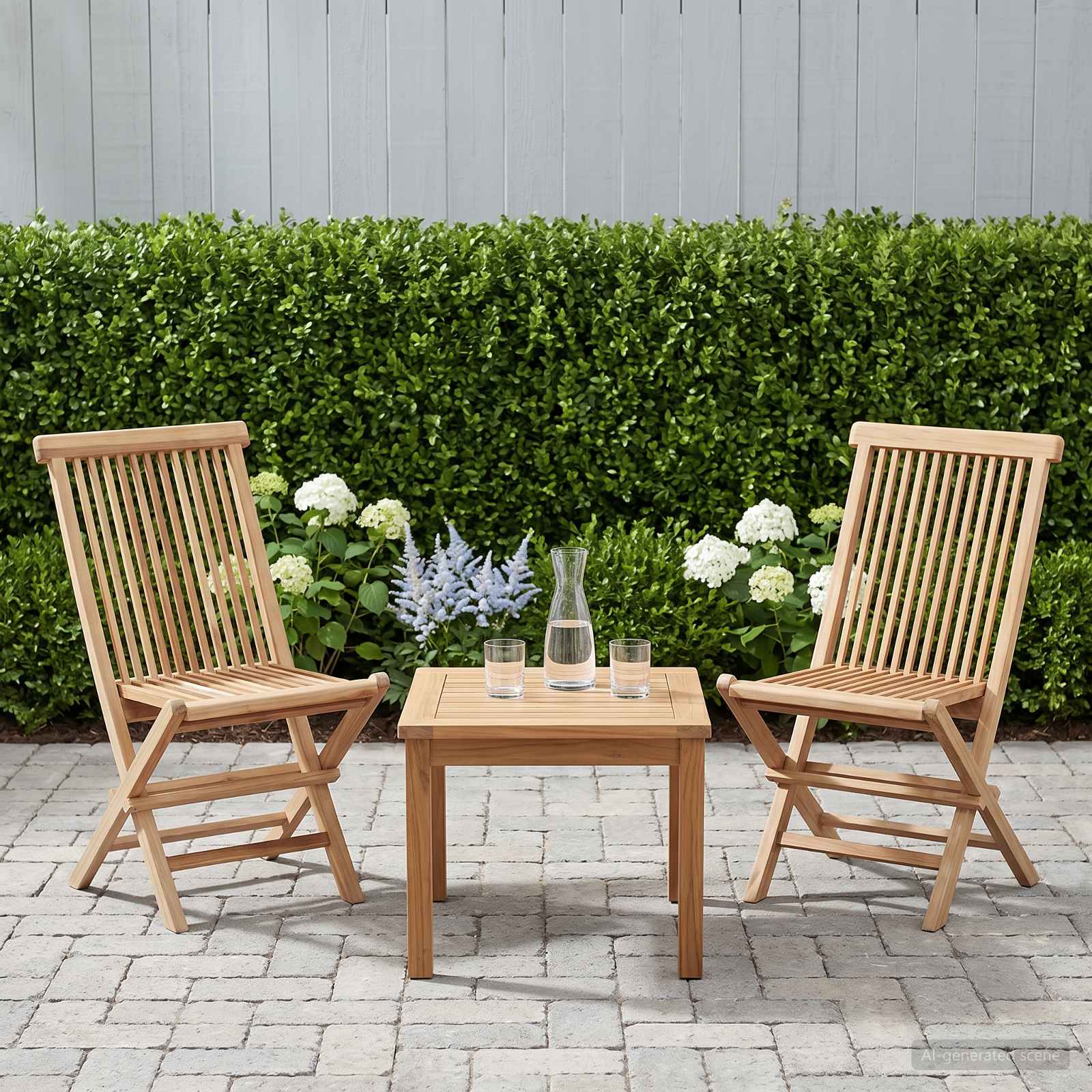 vidaXL Opvouwbare Tuinstoel 2 st Naturel Massief Teakhout