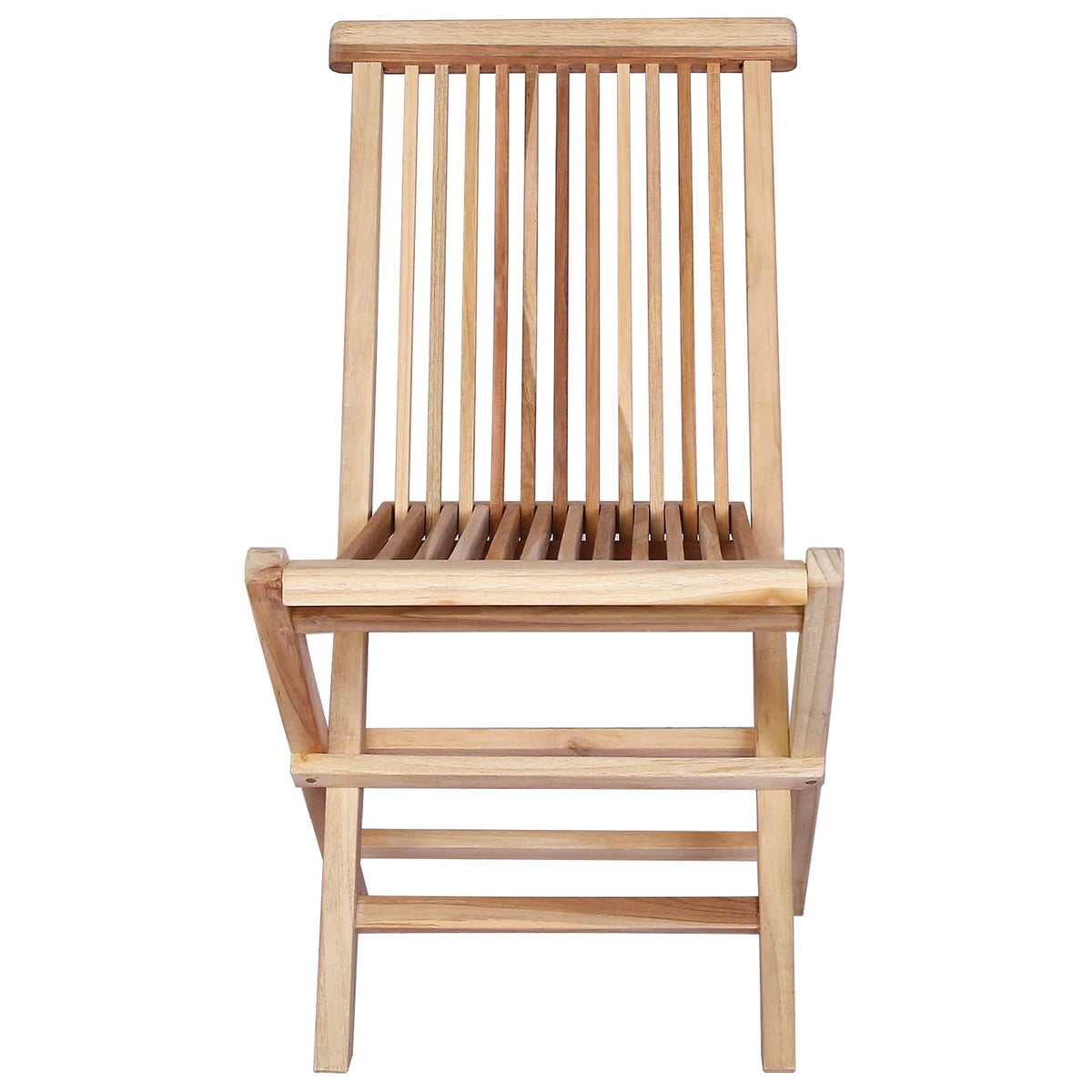 vidaXL Opvouwbare Tuinstoel 2 st Naturel Massief Teakhout