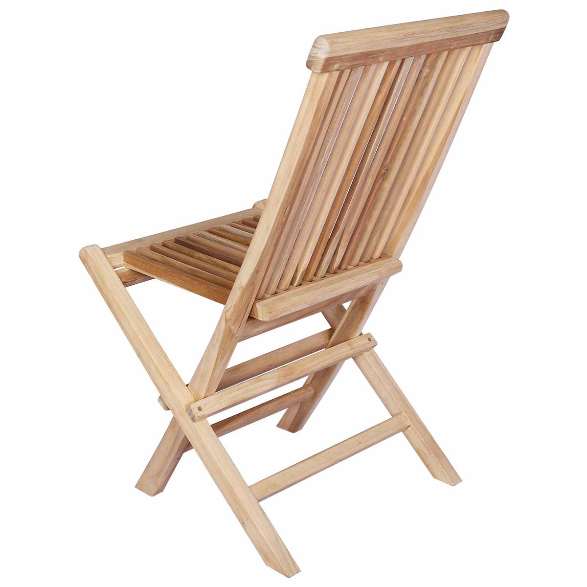 vidaXL Opvouwbare Tuinstoel 2 st Naturel Massief Teakhout