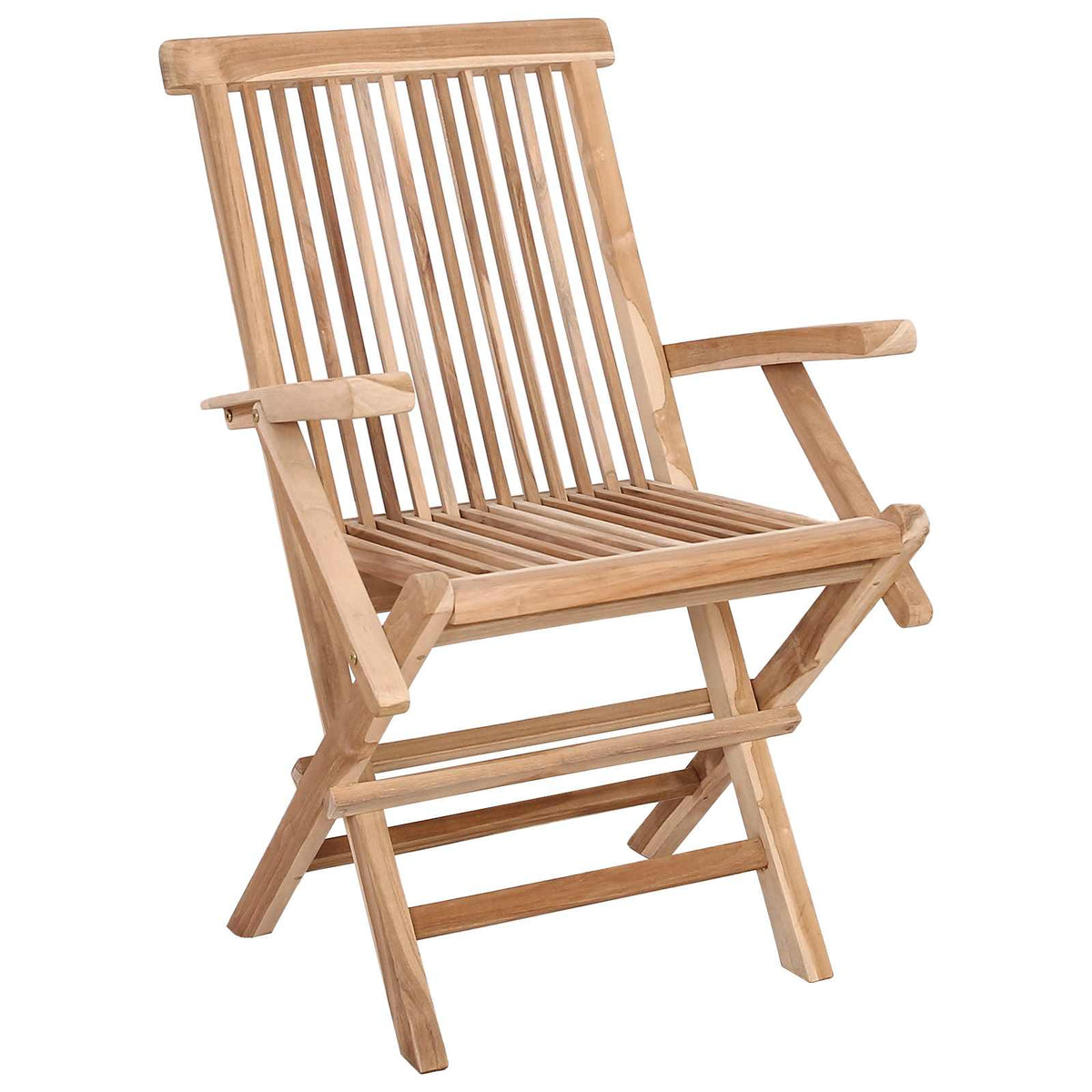 vidaXL Opvouwbare Tuinstoel 2 st Naturel Massief Teakhout