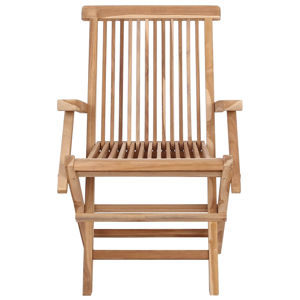 vidaXL Opvouwbare Tuinstoel 2 st Naturel Massief Teakhout