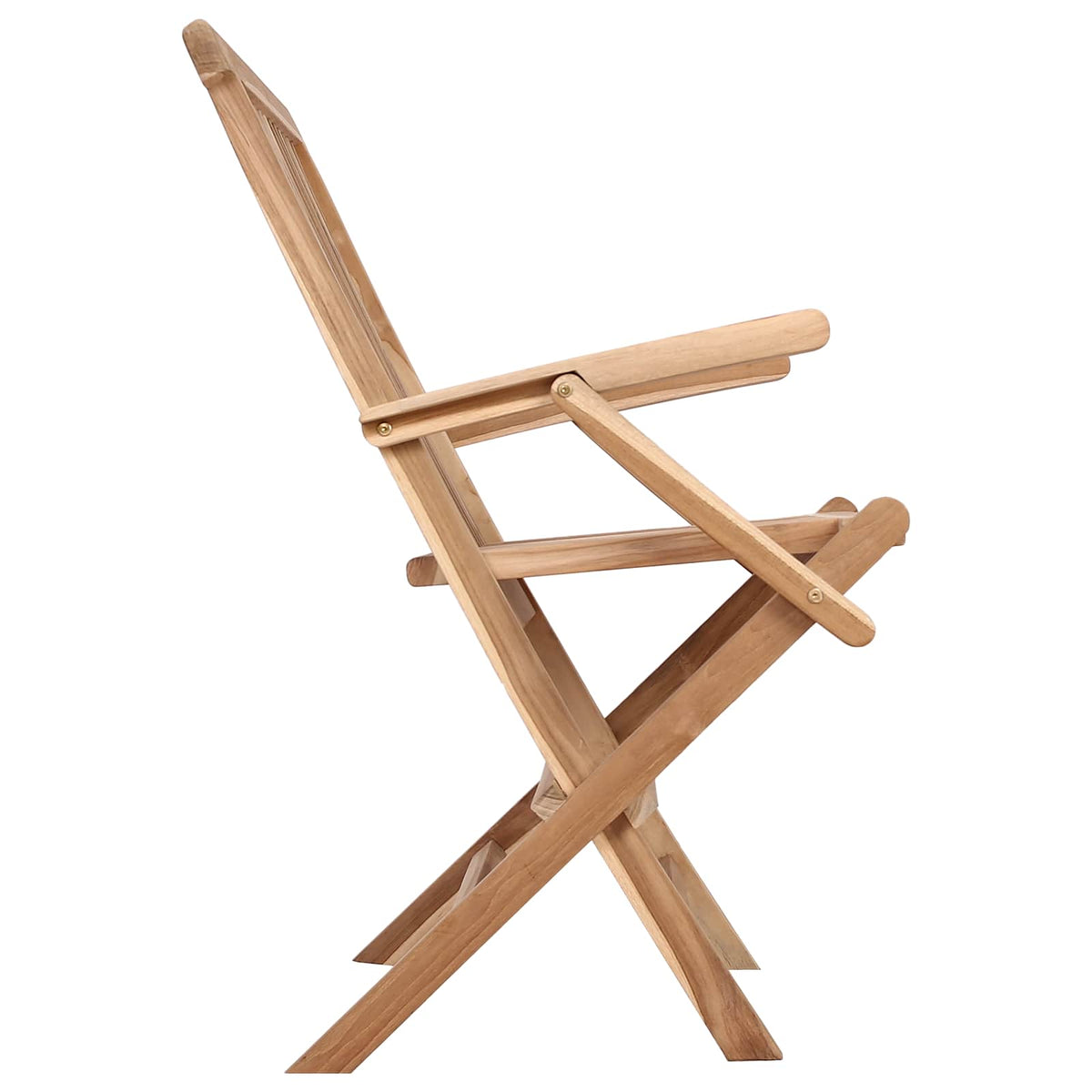 vidaXL Opvouwbare Tuinstoel 2 st Naturel Massief Teakhout