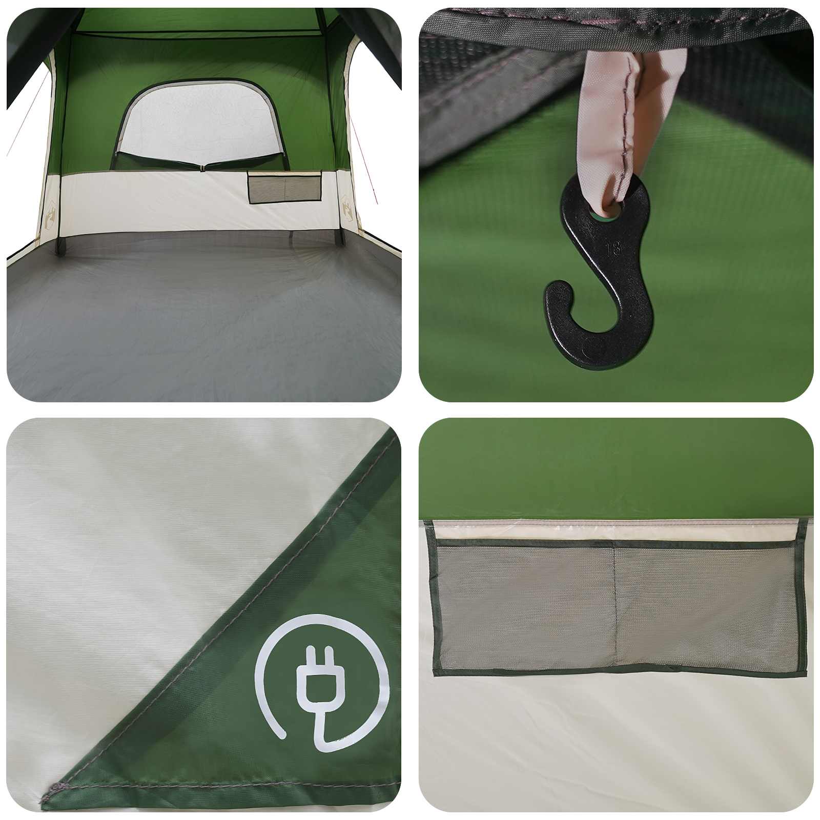 vidaXL Gezinstent met dak Groen 320 x 210 x 180 cm Polyester