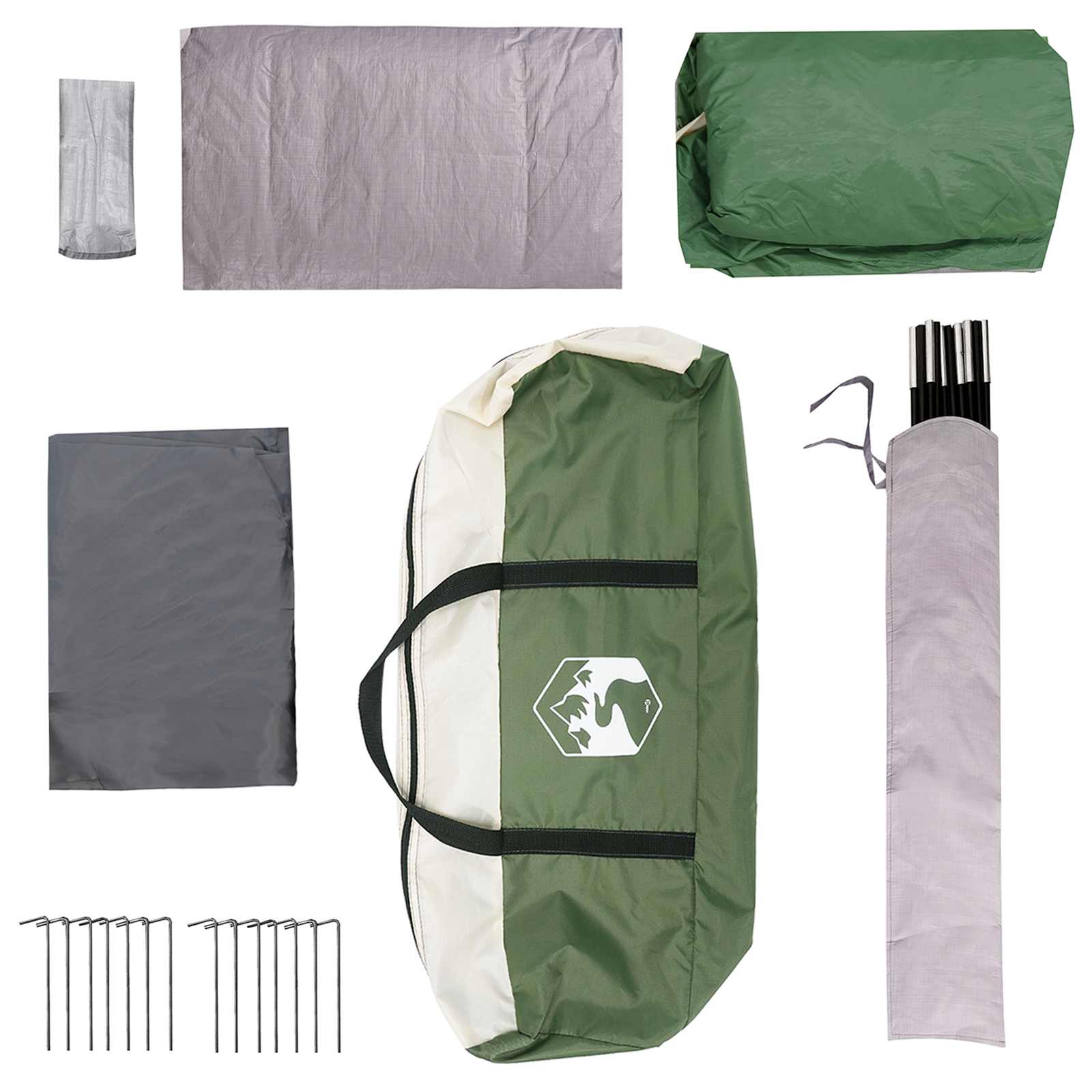 vidaXL Gezinstent met dak Groen 320 x 210 x 180 cm Polyester