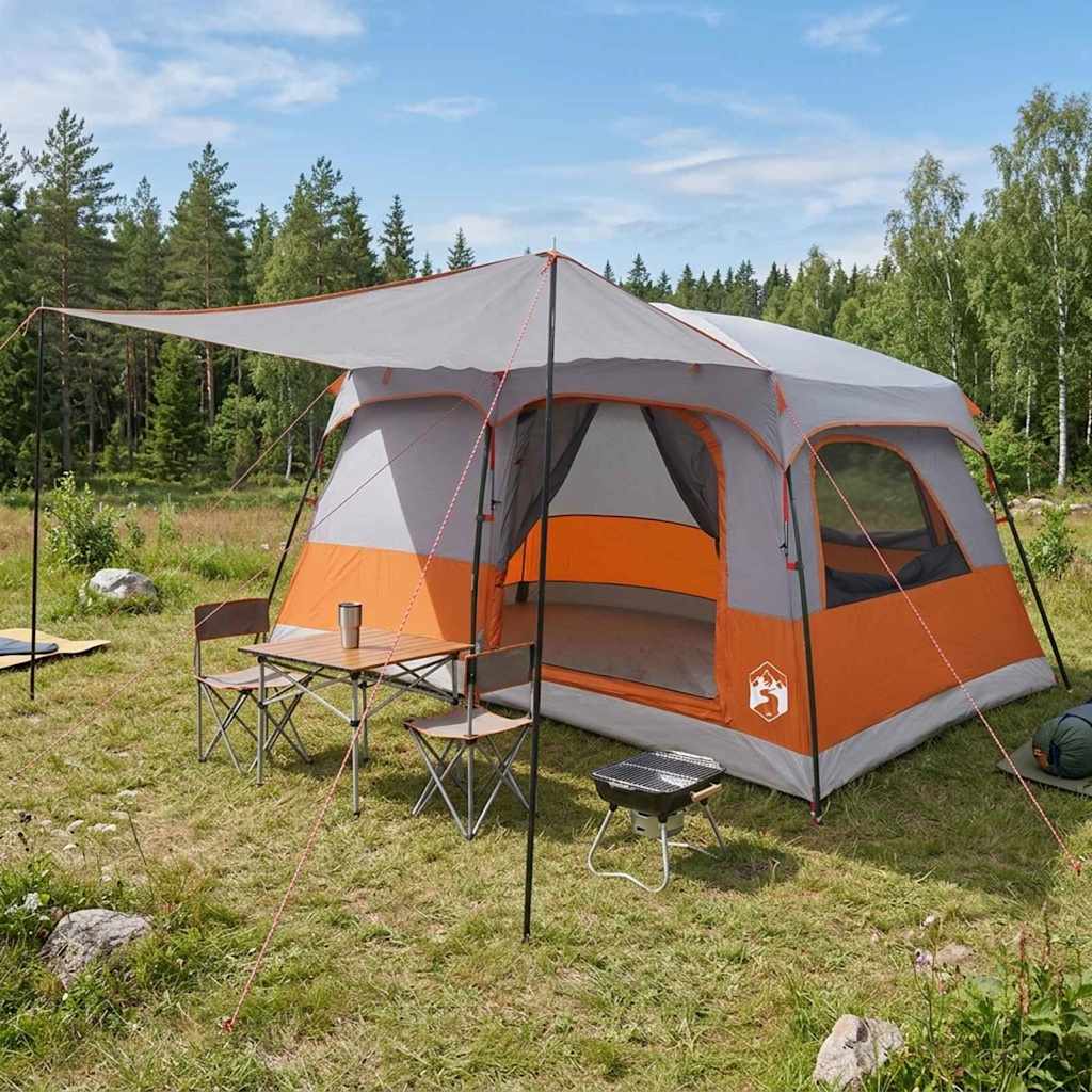 vidaXL Gezinstent met dak Groen 320 x 210 x 180 cm Polyester