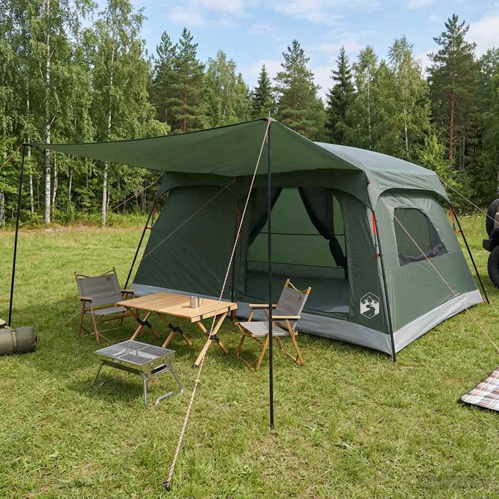 vidaXL Gezinstent met dak Groen 320 x 210 x 180 cm Polyester