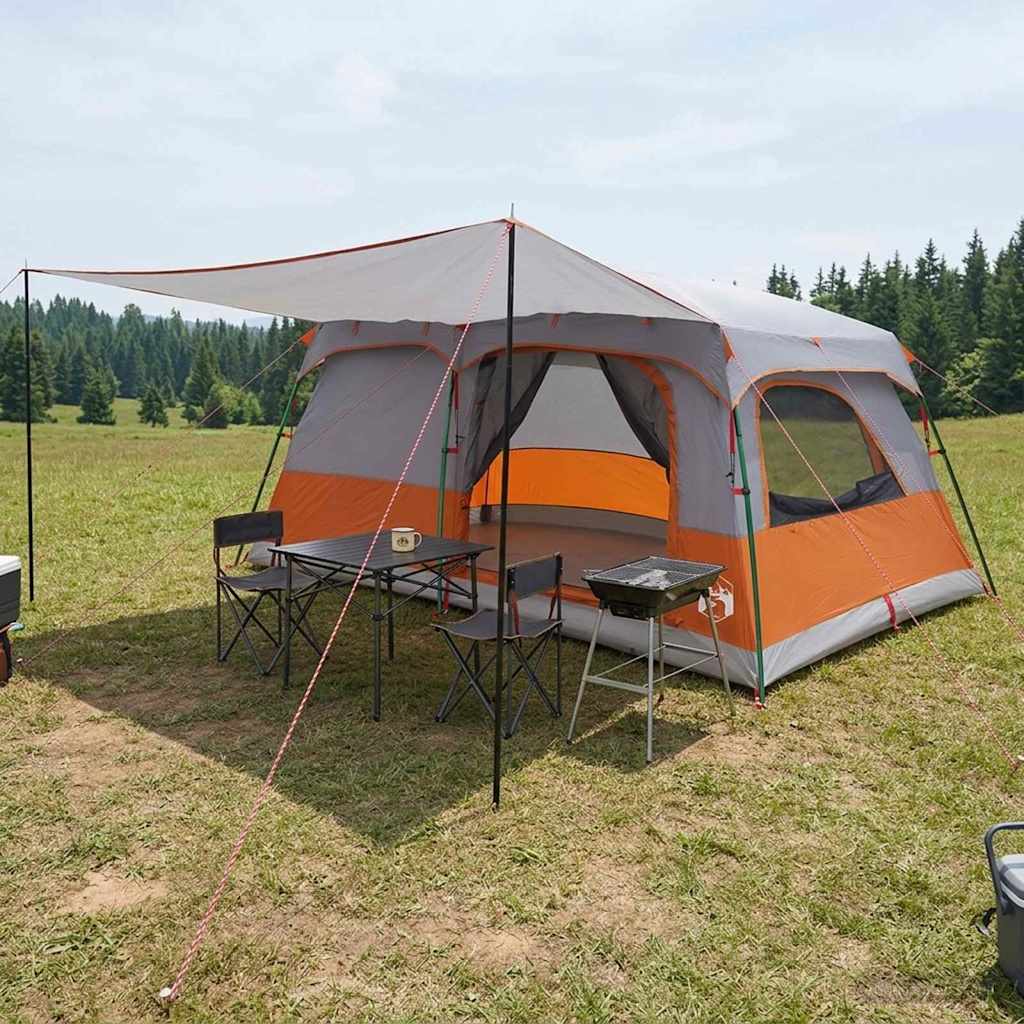 vidaXL Gezinstent met dak Groen 320 x 210 x 180 cm Polyester
