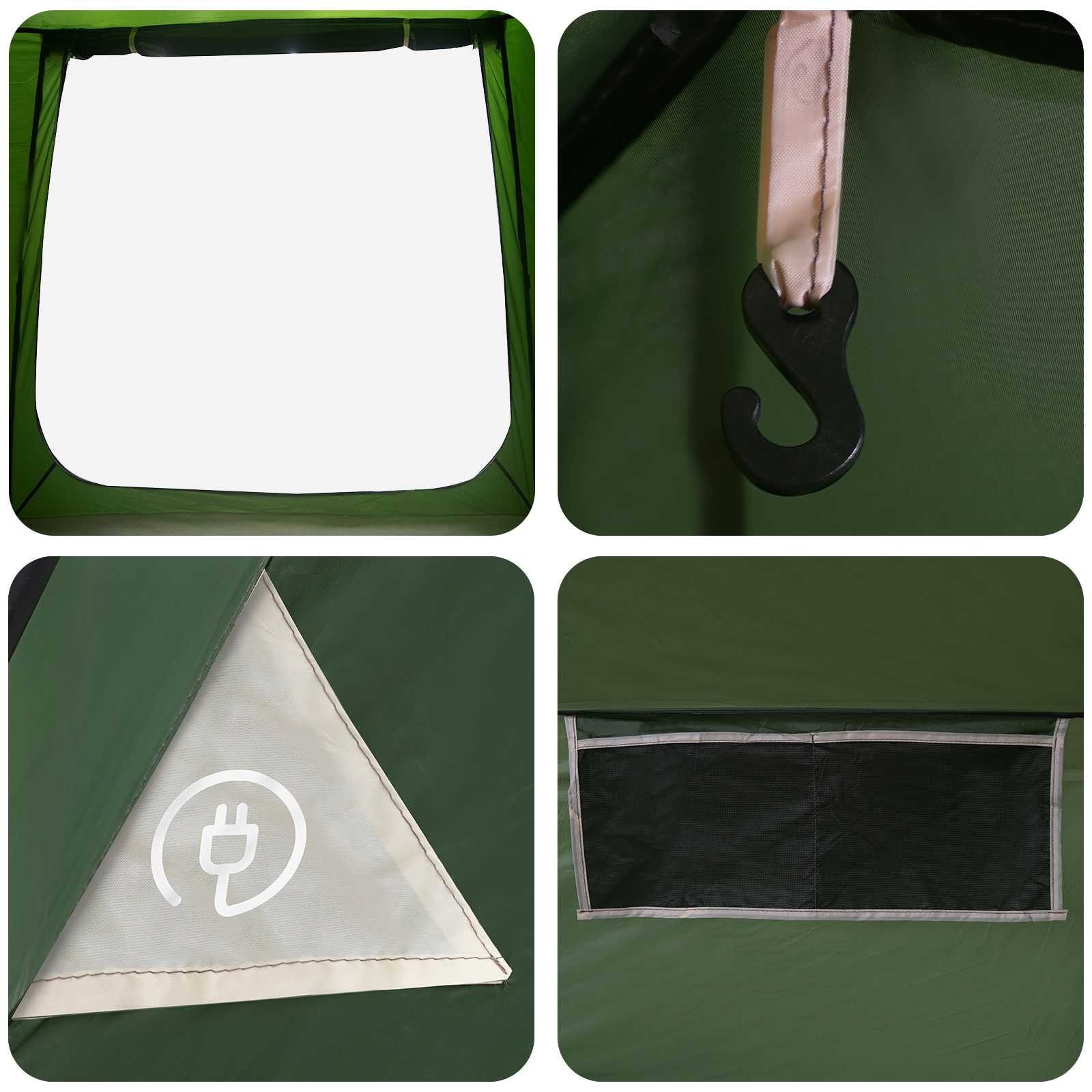 vidaXL Huisje Tent met dak Groen 210 x 210 x 138 cm Polyester