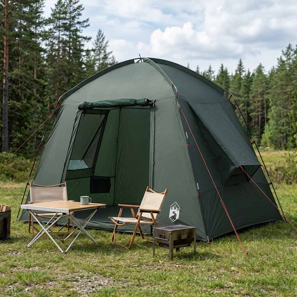 vidaXL Huisje Tent met dak Groen 210 x 210 x 138 cm Polyester