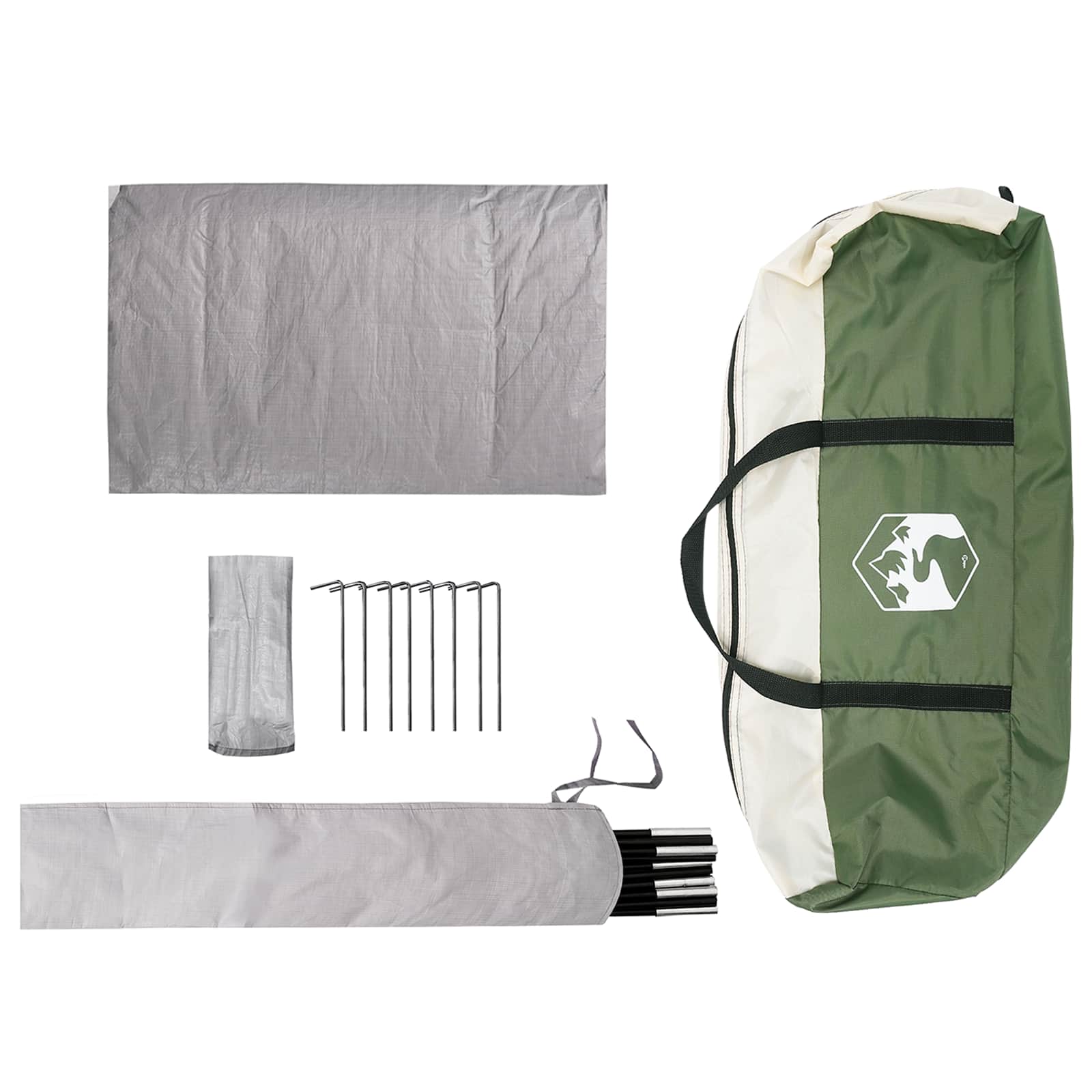 vidaXL Camping Tent met Regenhoes Waterdicht Groen 245 x 245 x 149 cm