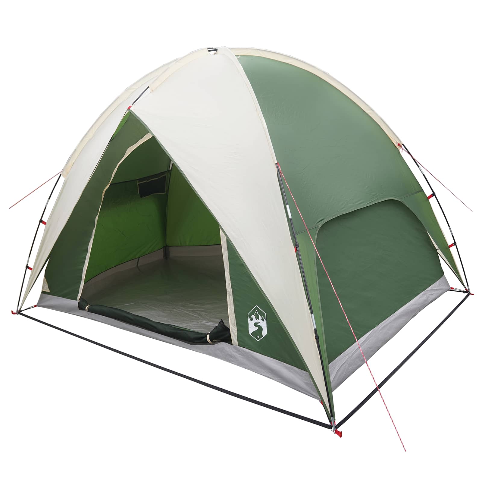 vidaXL Camping Tent met Regenhoes Waterdicht Groen 245 x 245 x 149 cm