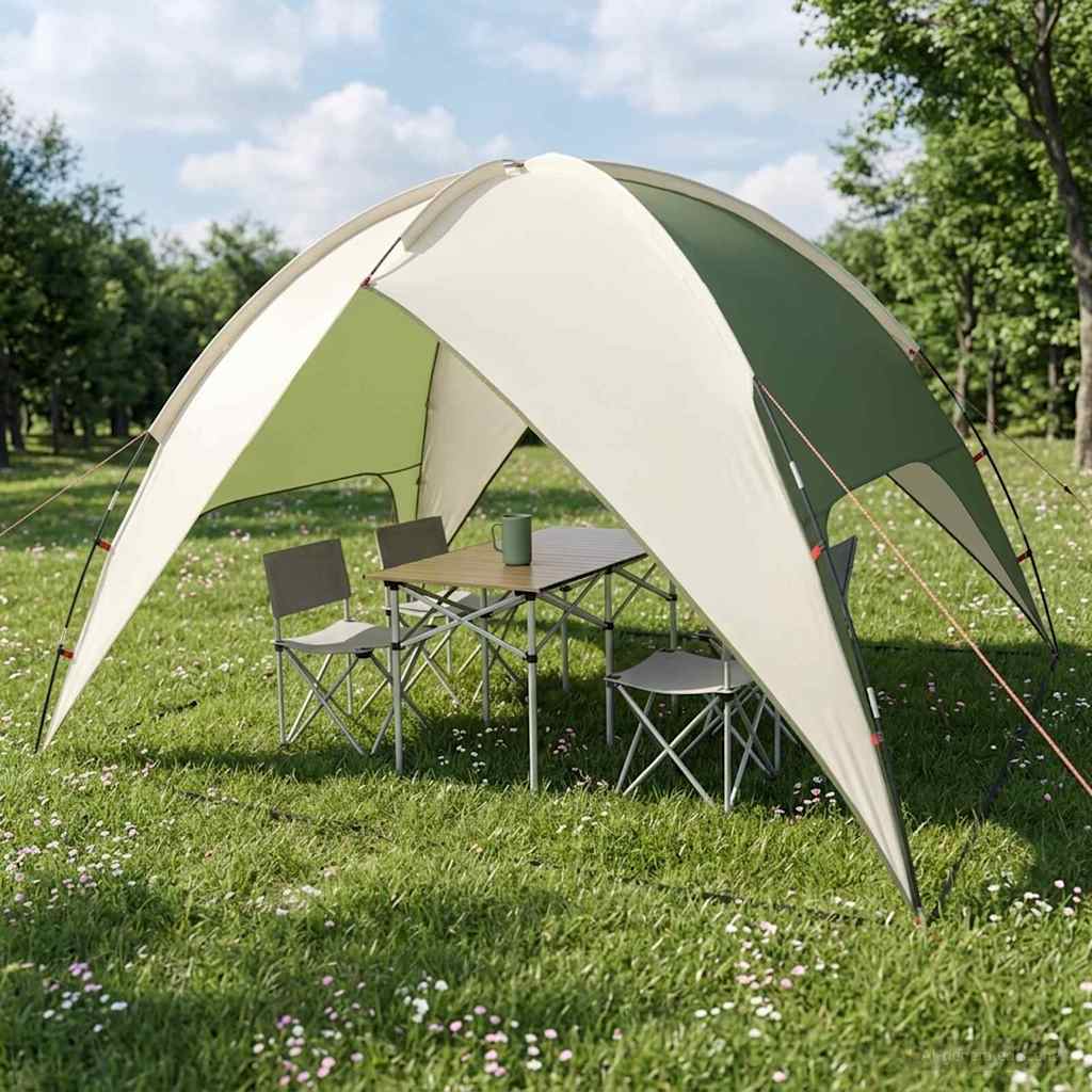vidaXL Camping Tent met Regenhoes Waterdicht Groen 245 x 245 x 149 cm