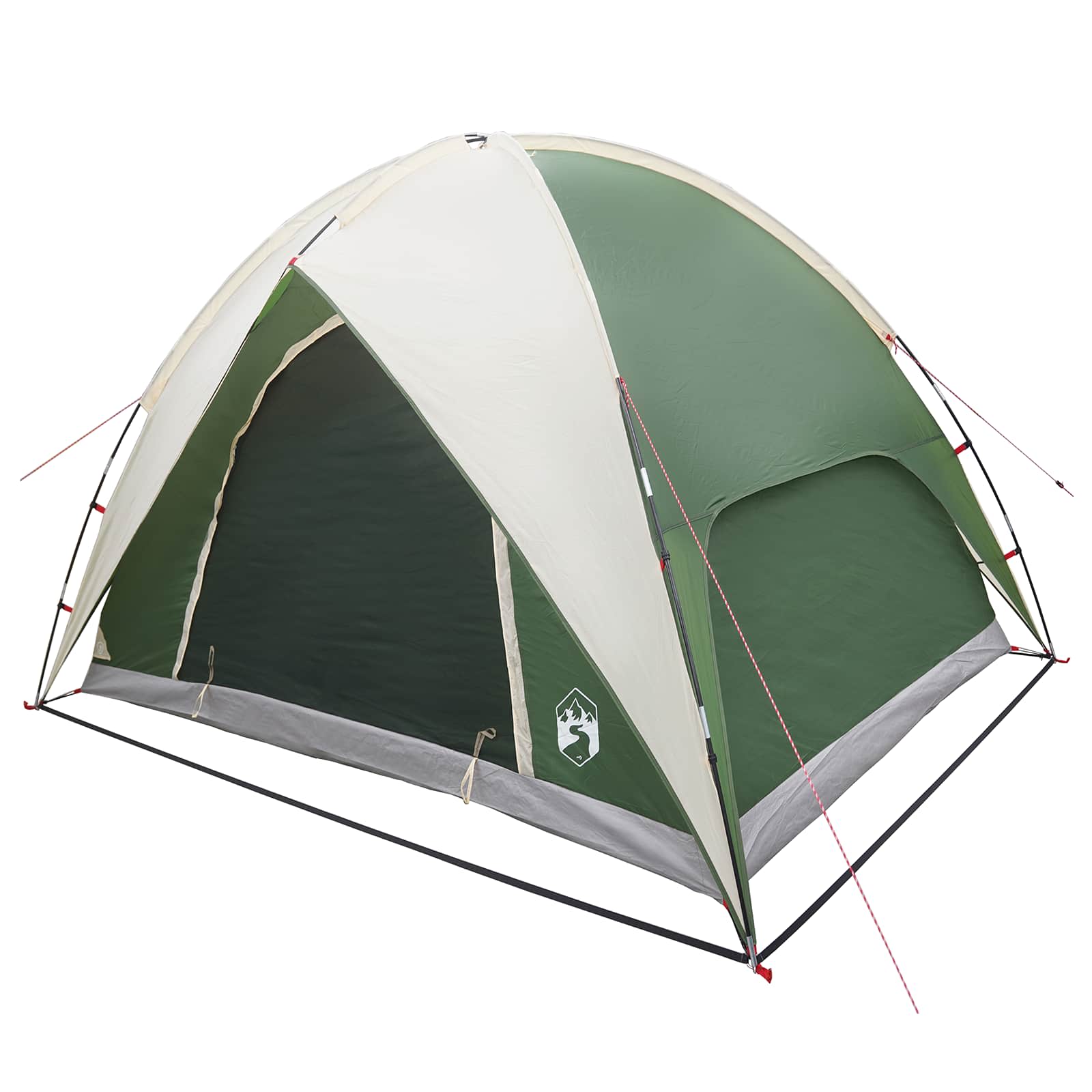 vidaXL Camping Tent met Regenhoes Waterdicht Groen 245 x 245 x 149 cm
