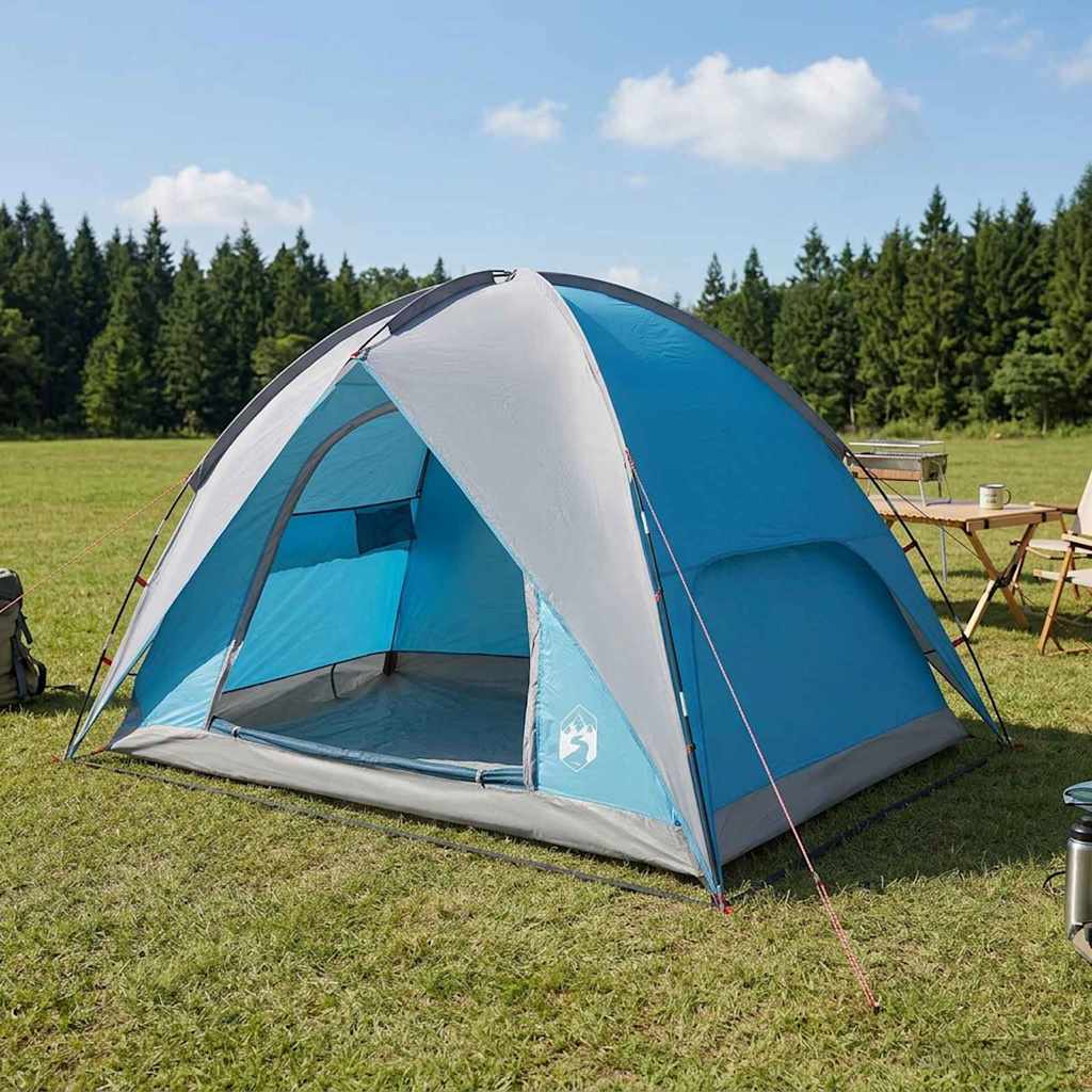 vidaXL Camping Tent met Regenhoes Waterdicht Groen 245 x 245 x 149 cm