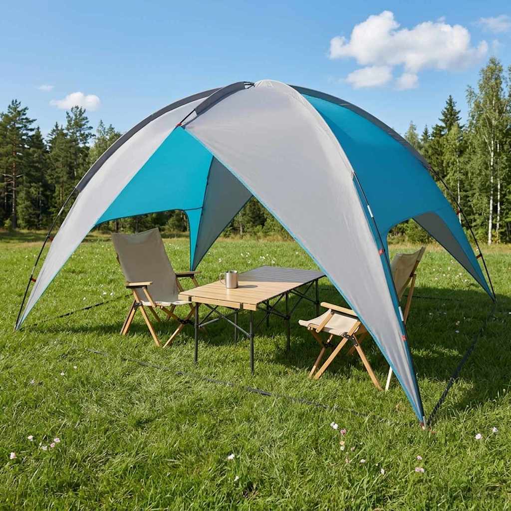 vidaXL Camping Tent met Regenhoes Waterdicht Groen 245 x 245 x 149 cm