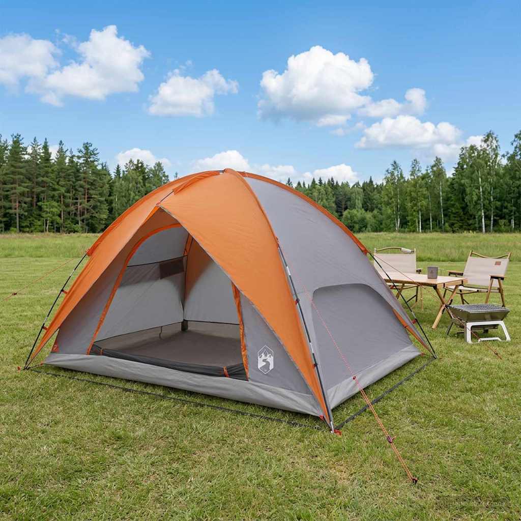 vidaXL Camping Tent met Regenhoes Waterdicht Groen 245 x 245 x 149 cm