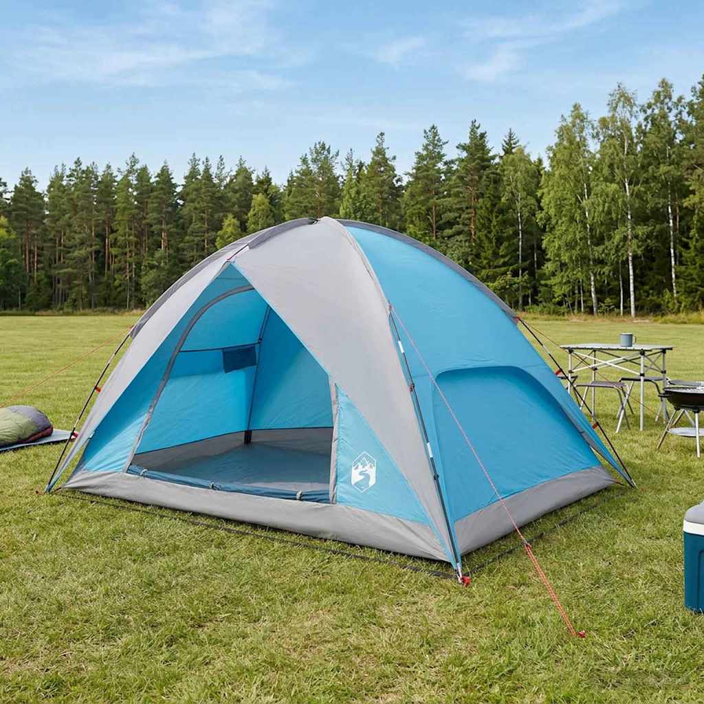 vidaXL Camping Tent met Regenhoes Waterdicht Groen 245 x 245 x 149 cm