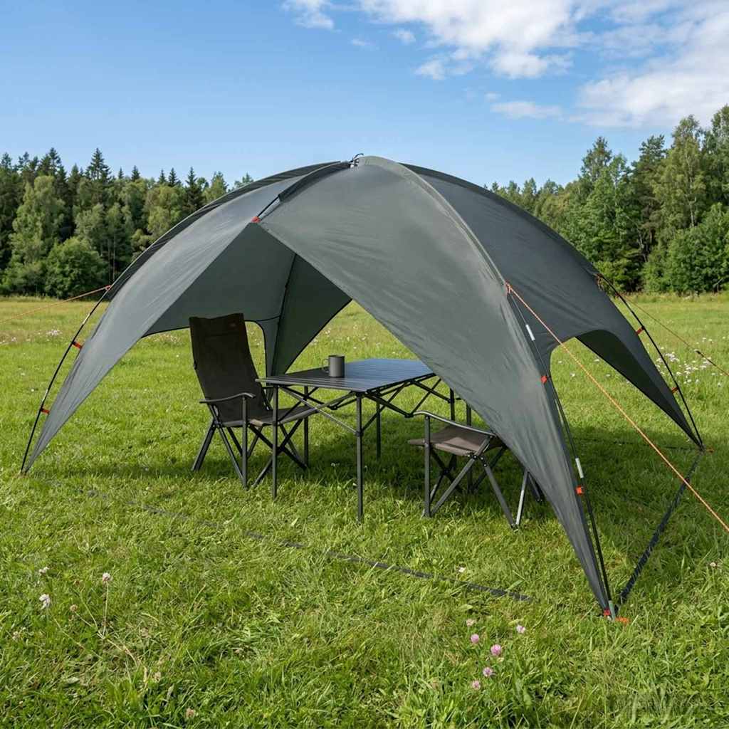 vidaXL Camping Tent met Regenhoes Waterdicht Groen 245 x 245 x 149 cm