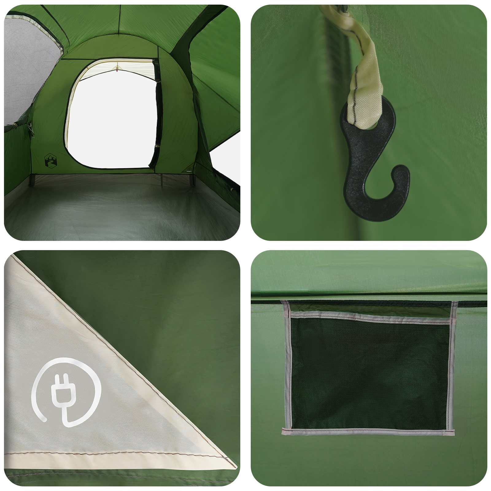 vidaXL Autotent met dak Groen 239 x 210 x 210 cm Polyester en staal