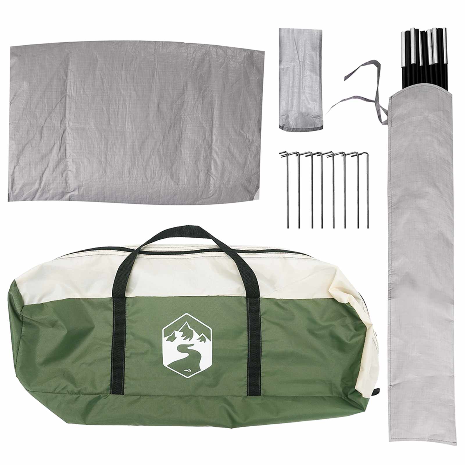 vidaXL Autotent met dak Groen 239 x 210 x 210 cm Polyester en staal