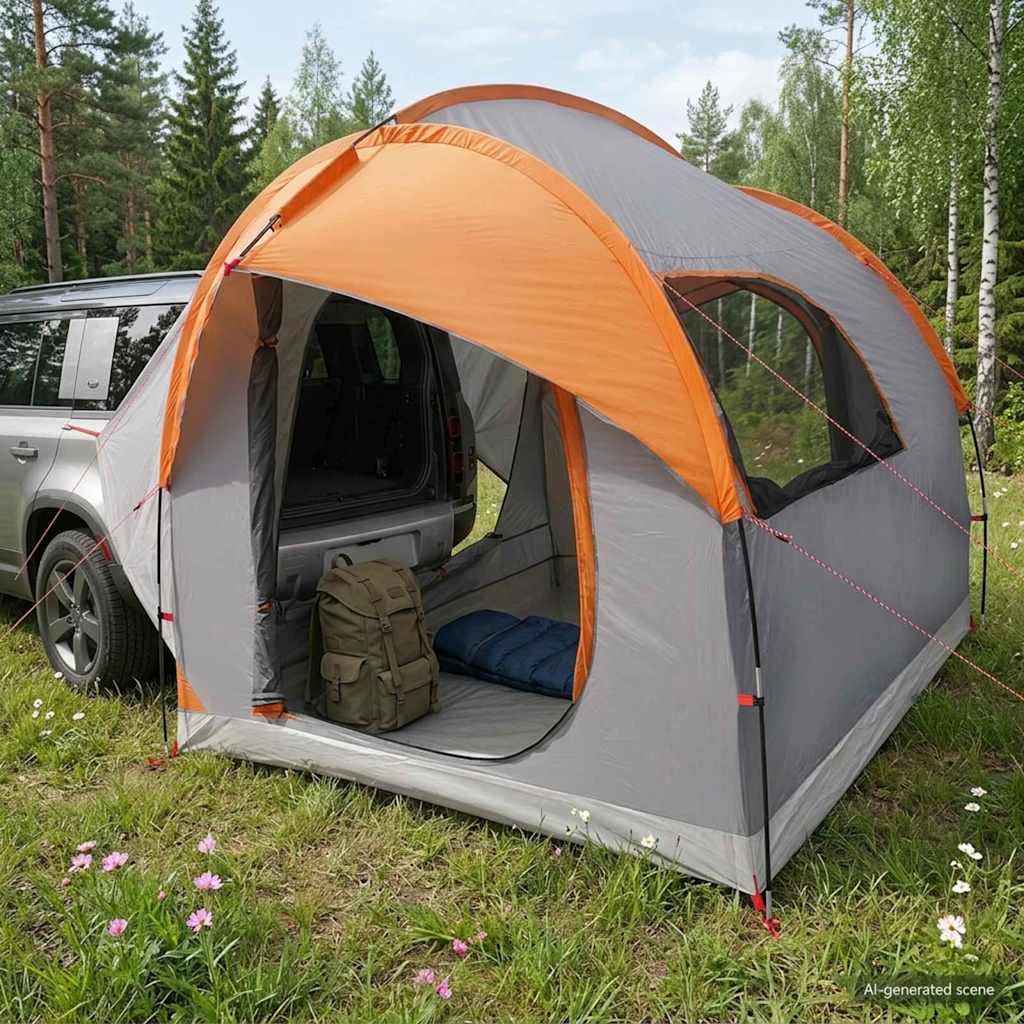vidaXL Autotent met dak Groen 239 x 210 x 210 cm Polyester en staal