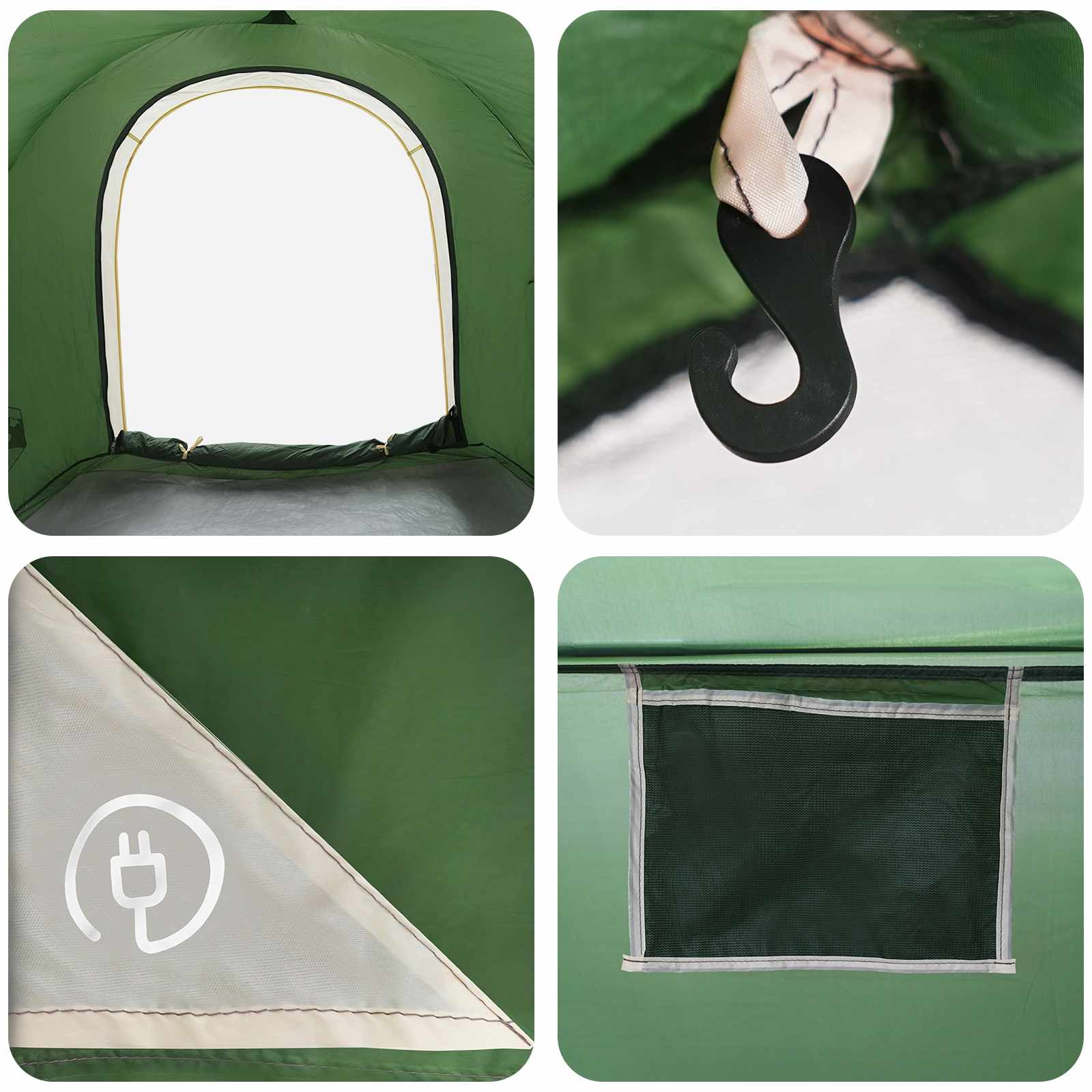 vidaXL Autotent met dak Groen 200 x 170 x 170 cm Polyester en staal