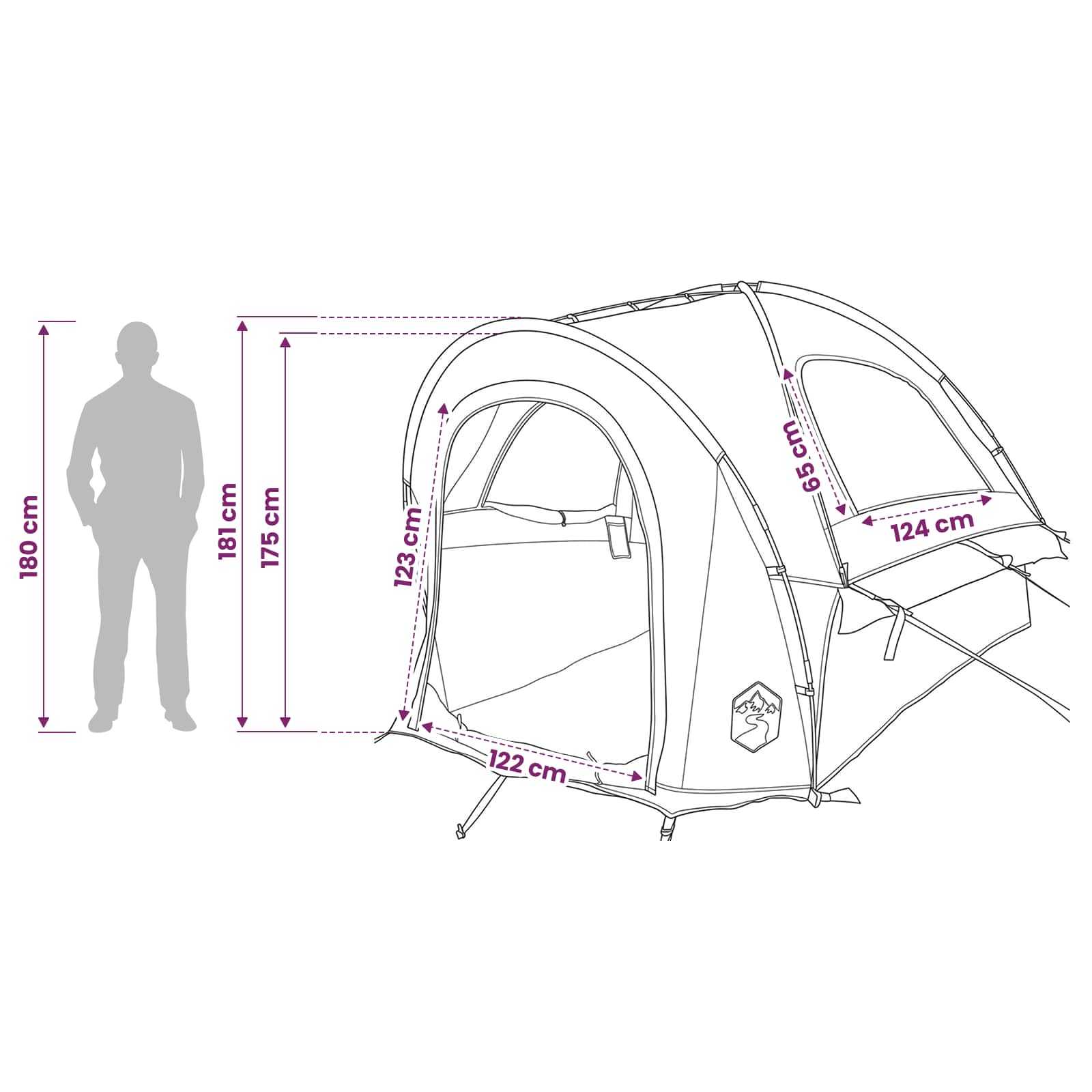 vidaXL Autotent met dak Groen 200 x 170 x 170 cm Polyester en staal