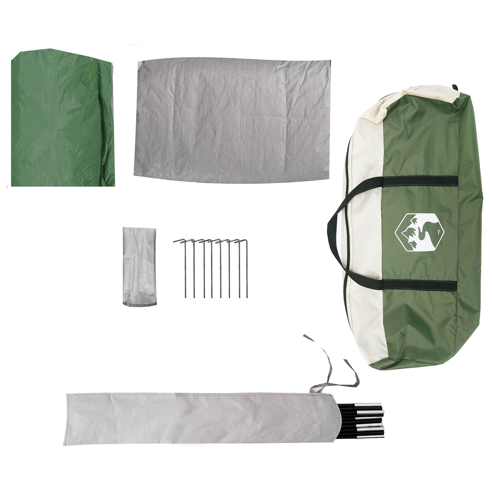 vidaXL Tailgate Tent met Regenfly Waterdicht Groen 4-persoons