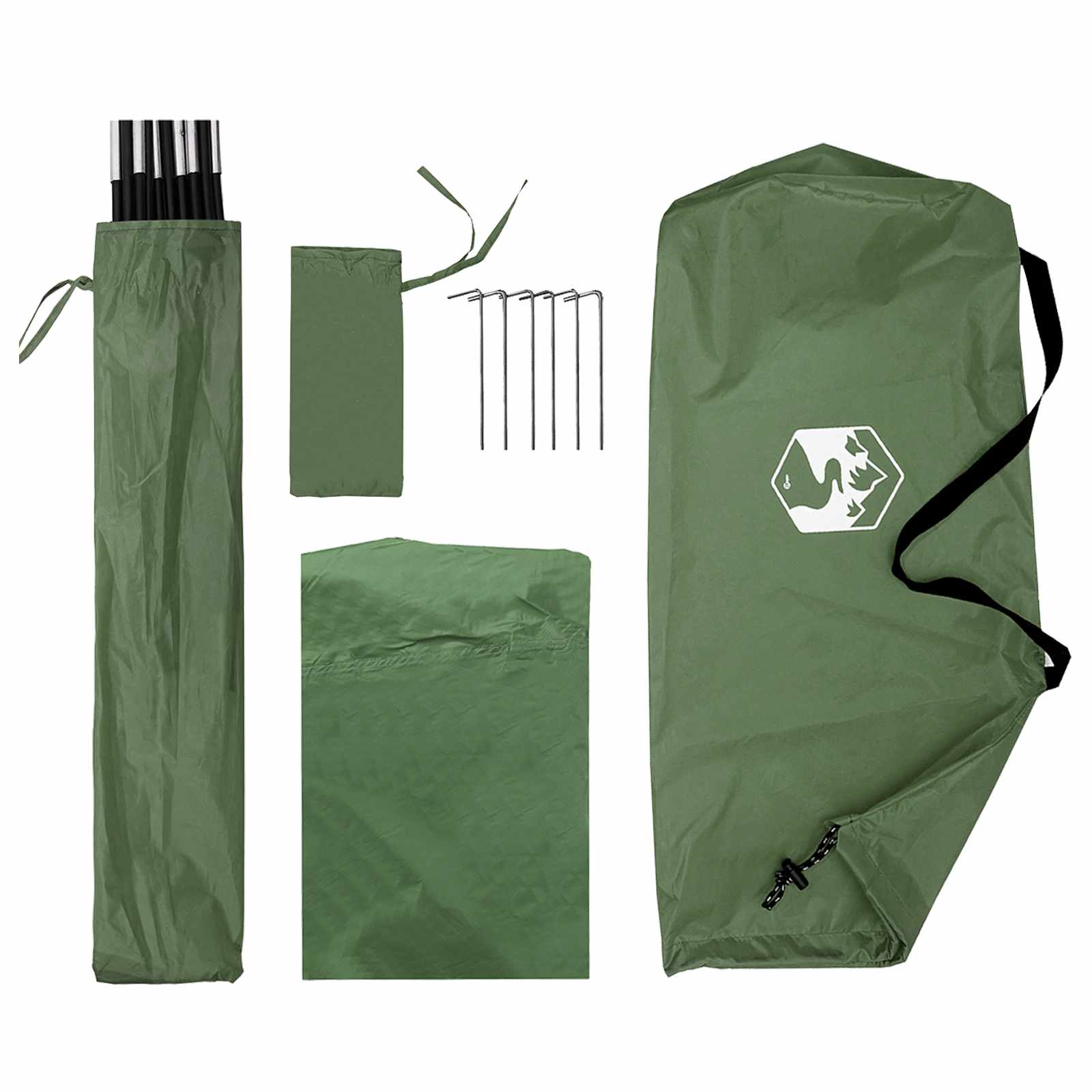 vidaXL Autotent met dak Groen 308 x 215 x 220 cm Polyester en staal