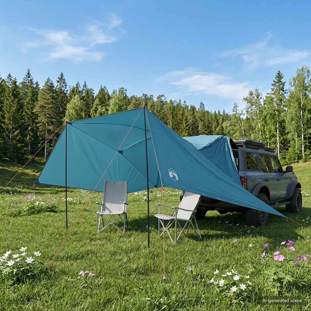 vidaXL Autotent met dak Groen 308 x 215 x 220 cm Polyester en staal