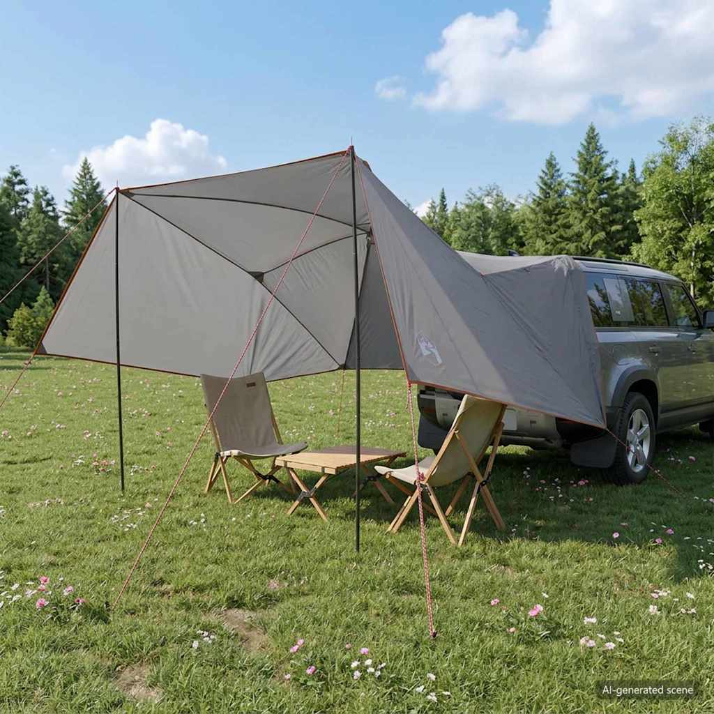 vidaXL Autotent met dak Groen 308 x 215 x 220 cm Polyester en staal