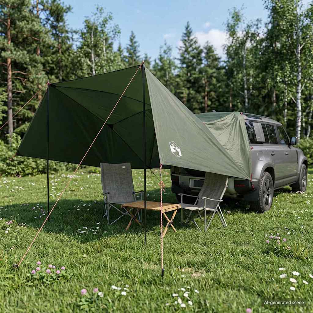 vidaXL Autotent met dak Groen 308 x 215 x 220 cm Polyester en staal