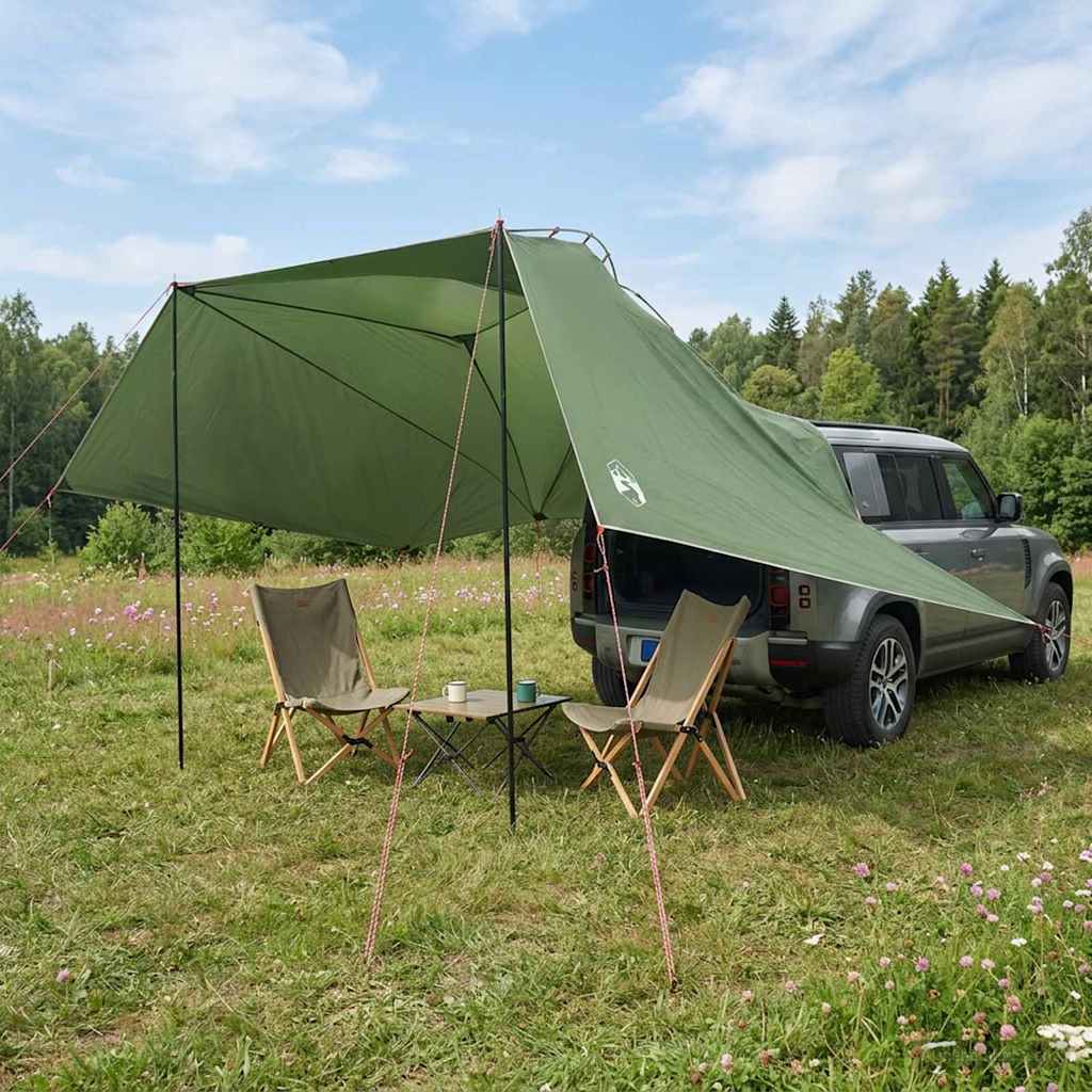 vidaXL Autotent met dak Groen 308 x 215 x 220 cm Polyester en staal