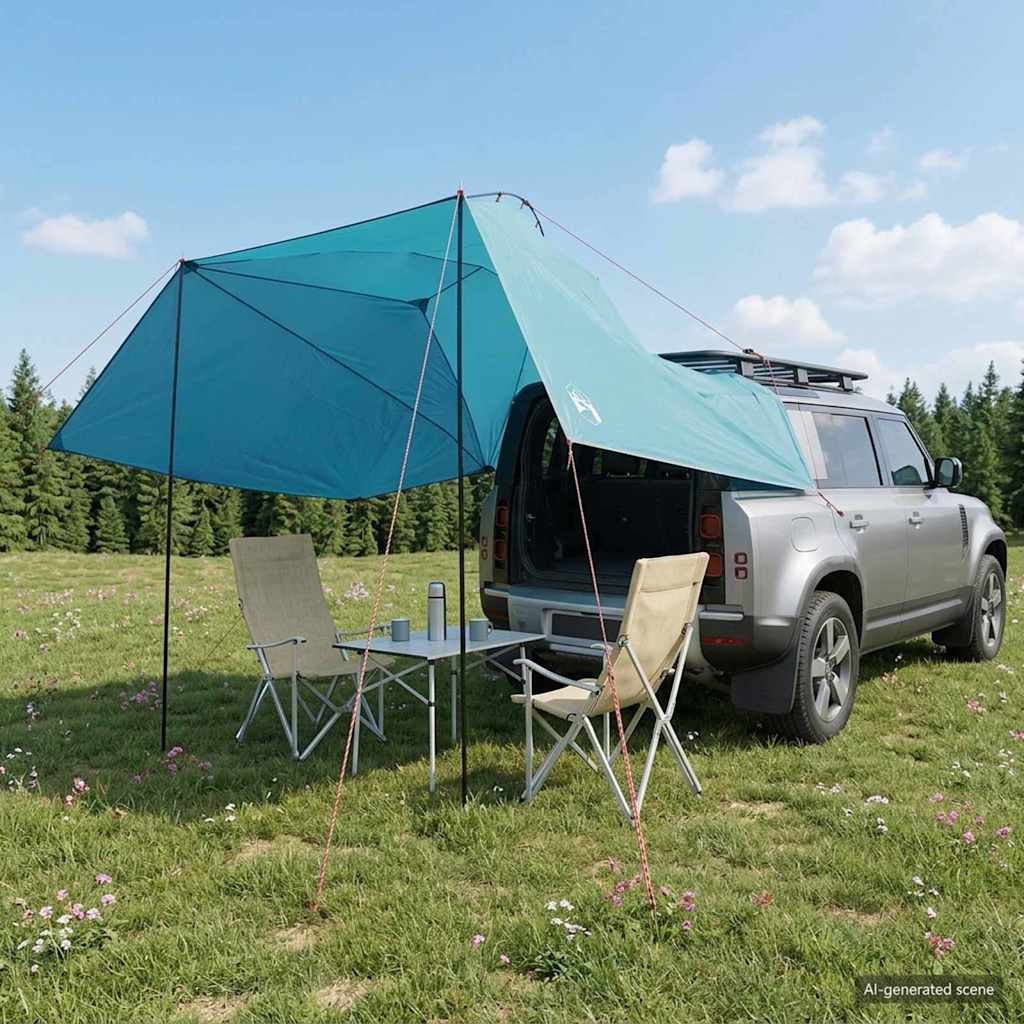 vidaXL Autotent met dak Groen 308 x 215 x 220 cm Polyester en staal