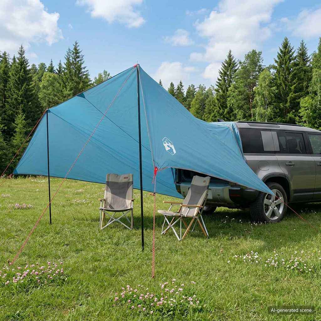 vidaXL Voertuig luifel Groen 518 x 580 x 215 cm Polyester en staal