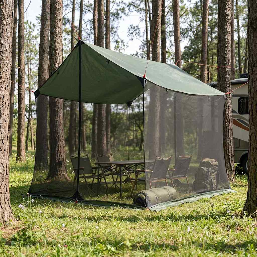 vidaXL Campingzeil met gaaswanden Groen 340 x 260 x 220 cm