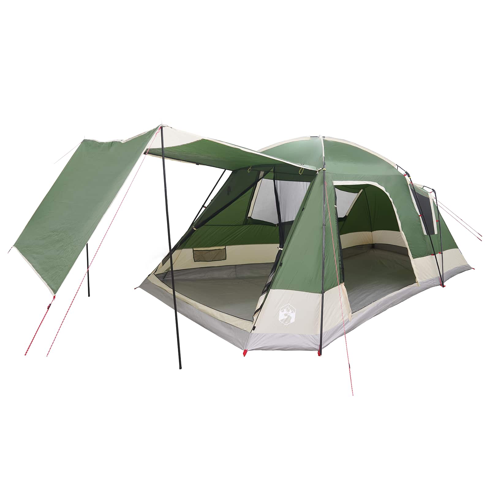 vidaXL Huisje Tent met dak Groen 12-Persoons Polyester en staal