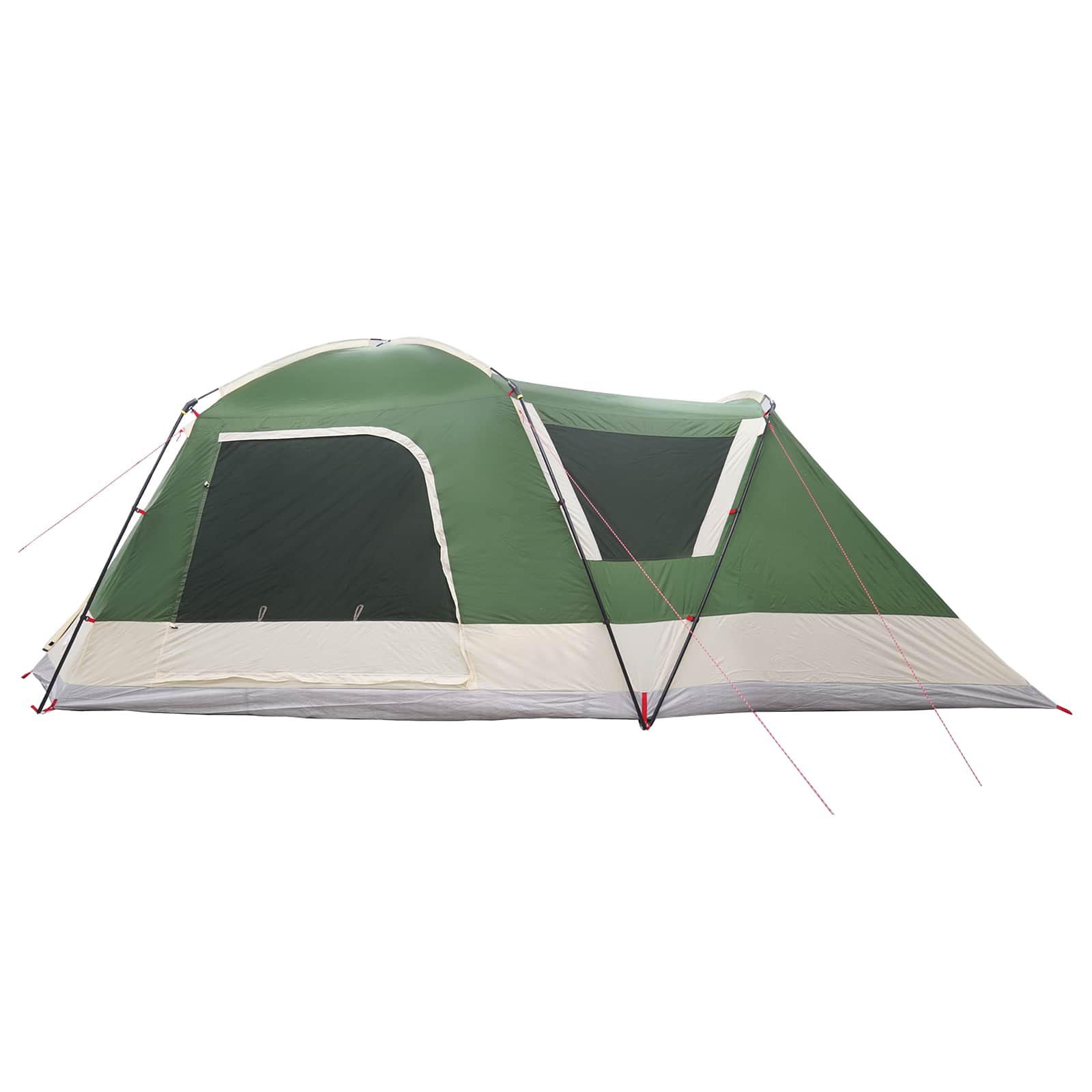 vidaXL Huisje Tent met dak Groen 12-Persoons Polyester en staal